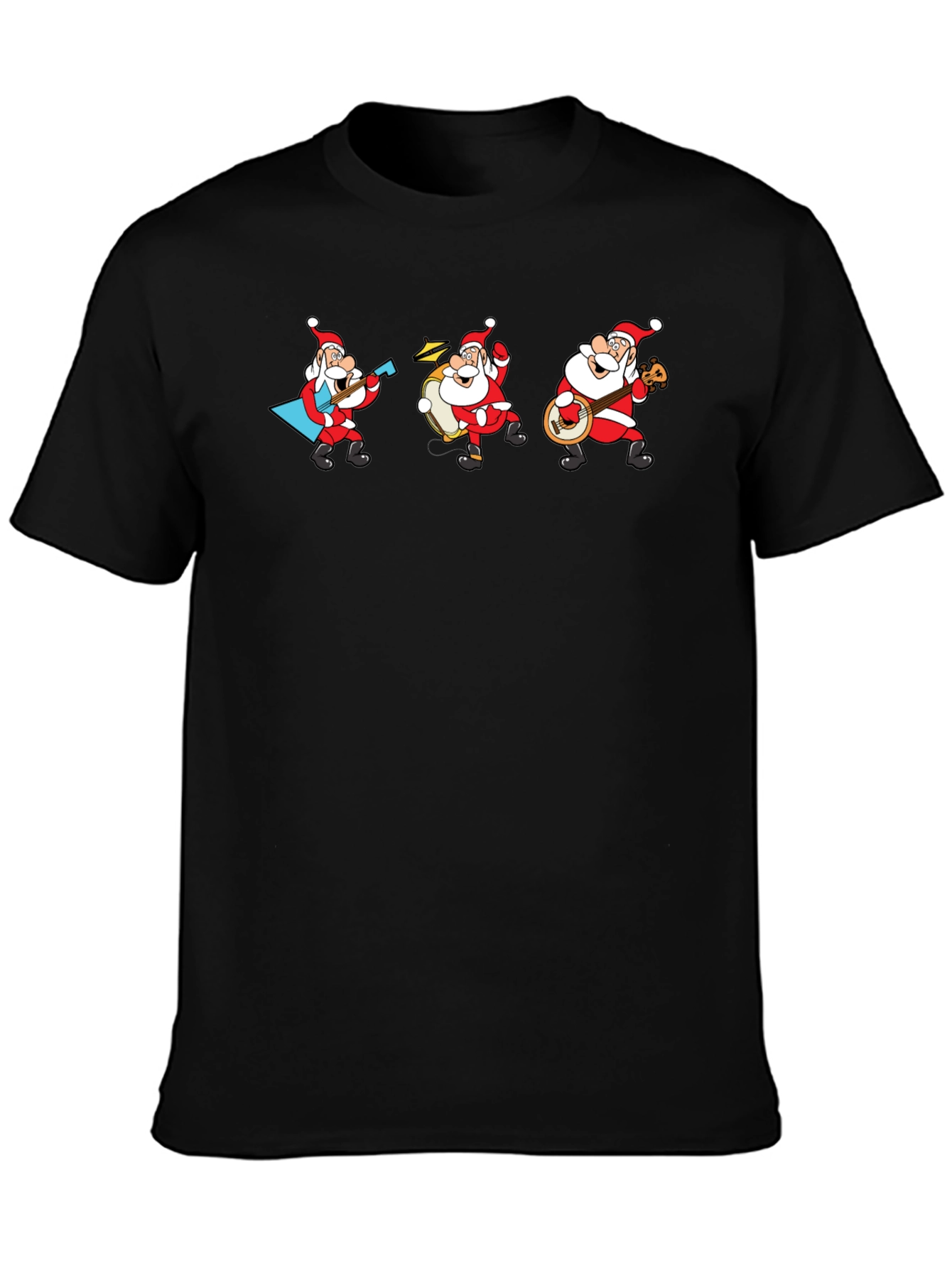 Musical Santa Band T-Shirt - Black