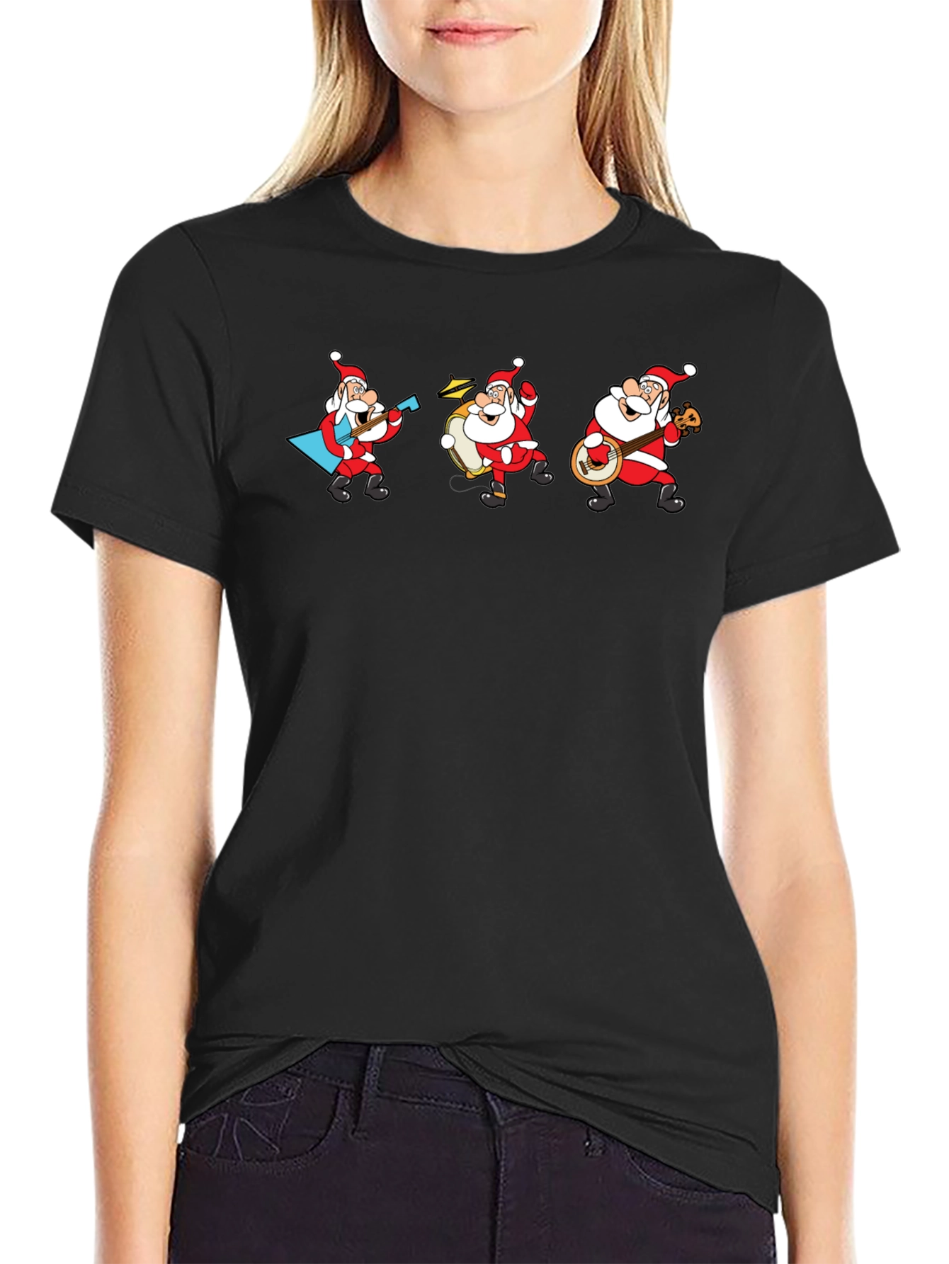 Musical Santa Band T-Shirt - Black