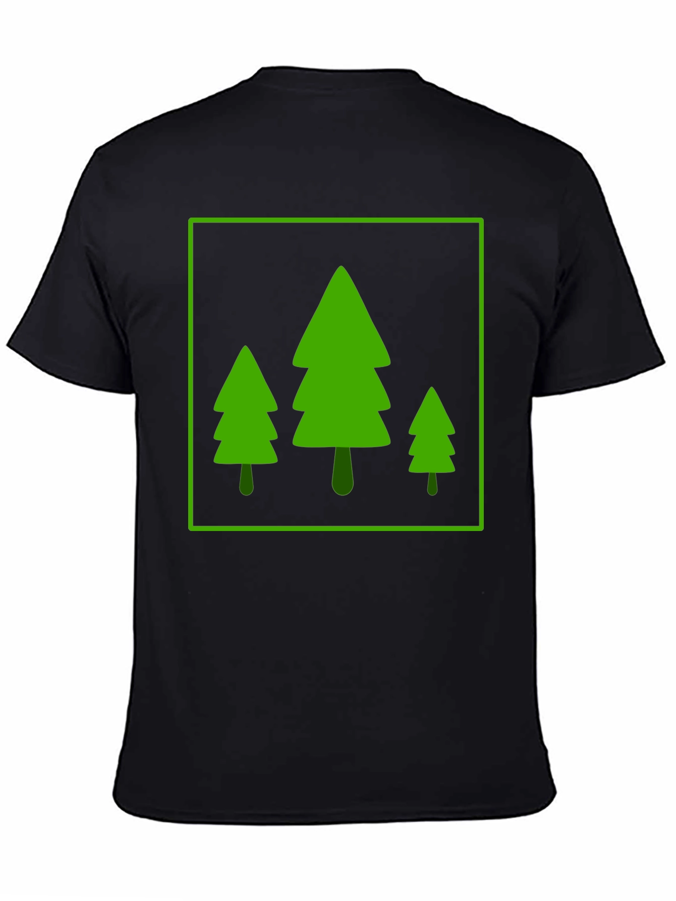 Trendy Forest Trees Graphic Tee - Black
