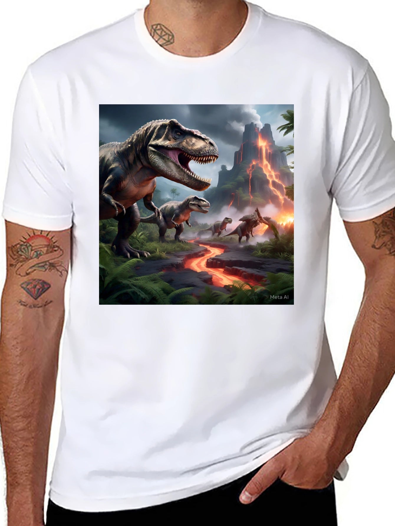 Dinosaur Graphic Black T-Shirt