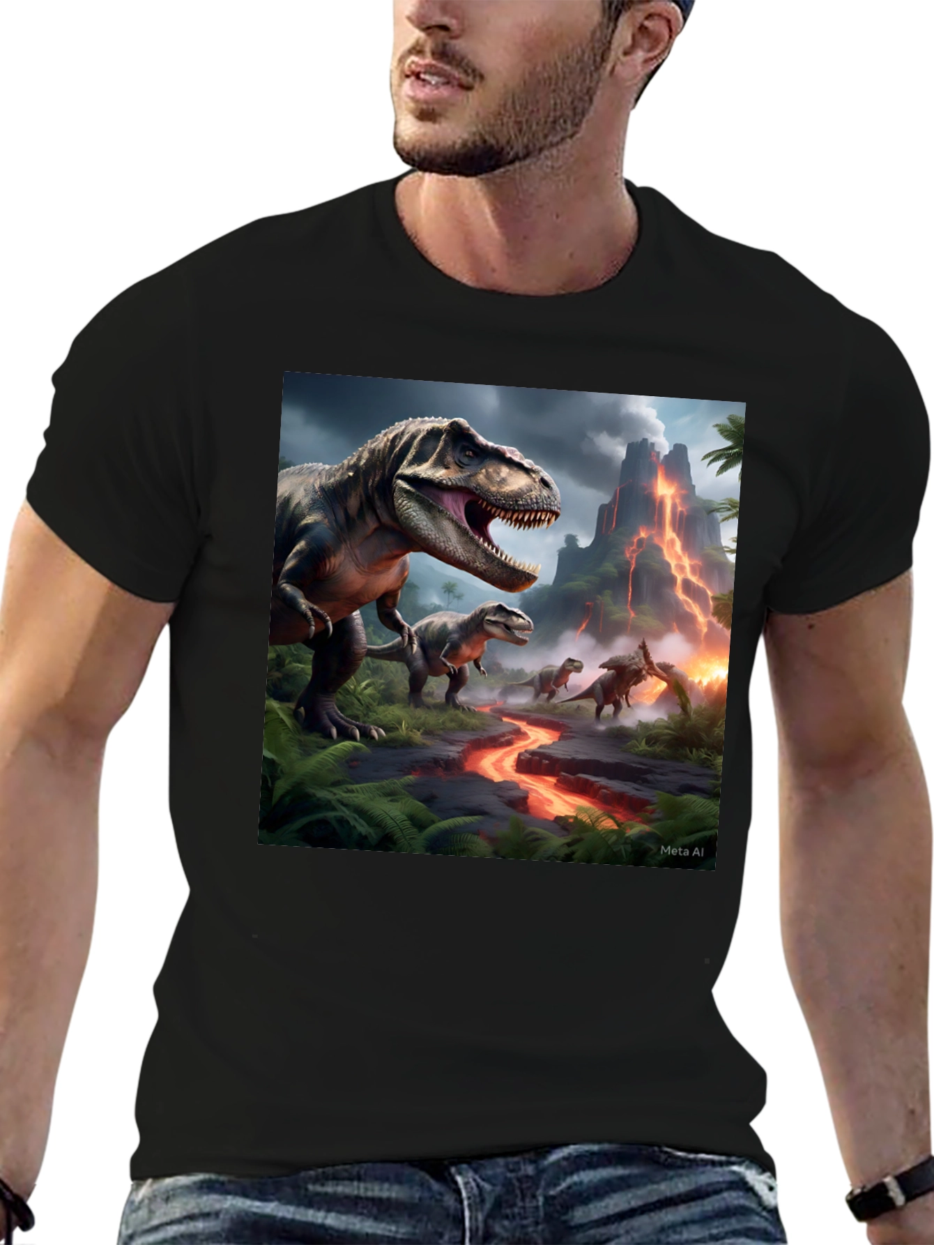 Dinosaur Graphic Black T-Shirt