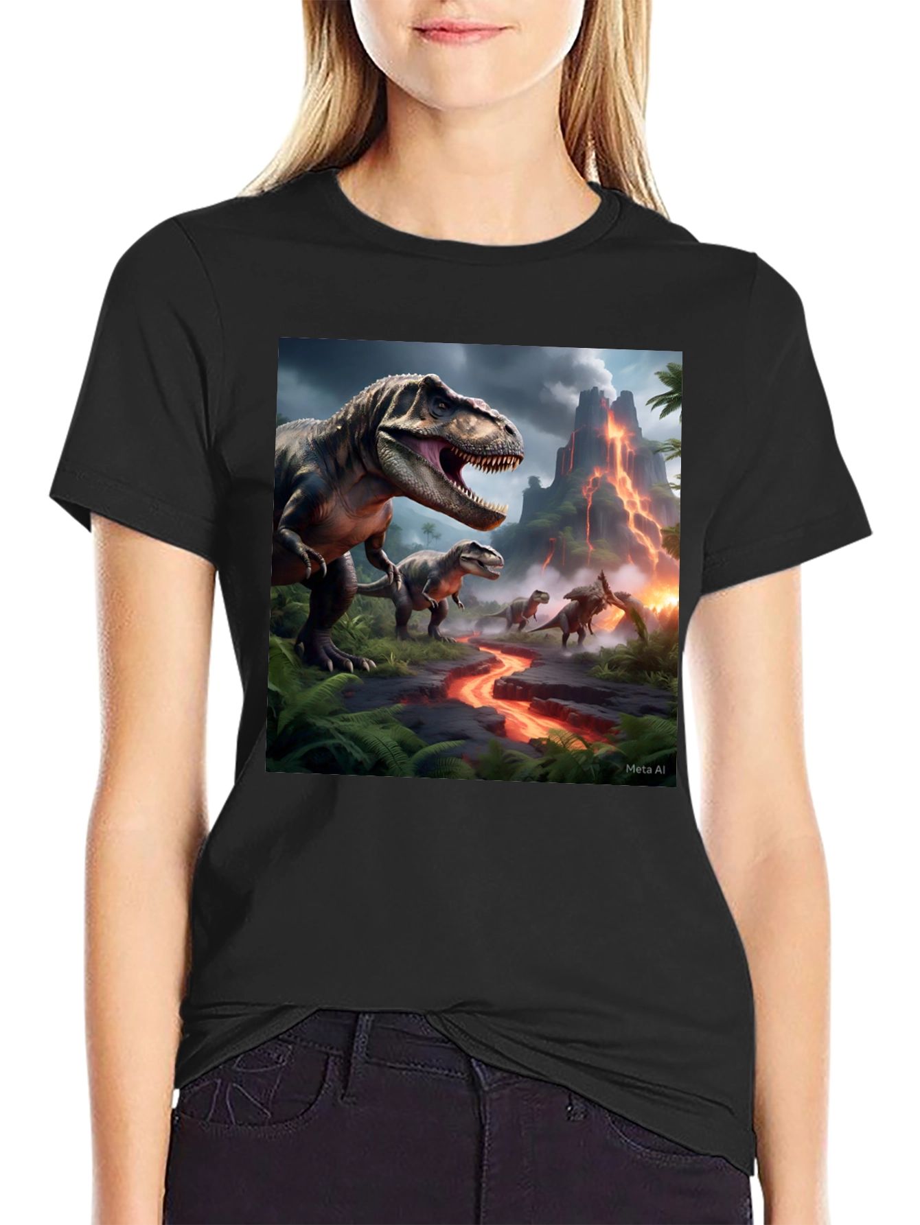 Dinosaur Graphic Black T-Shirt