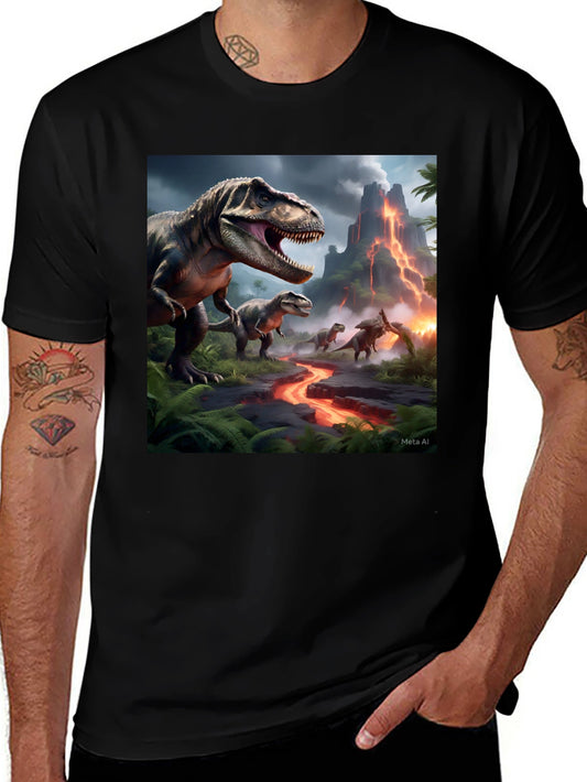 Dinosaur Graphic Black T-Shirt