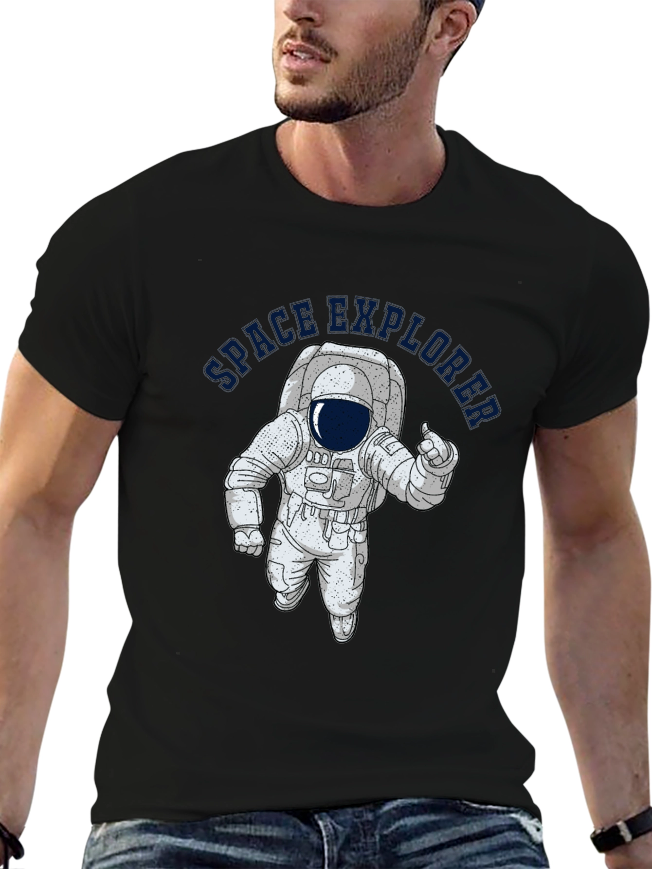 Space Explorer Black T-Shirt
