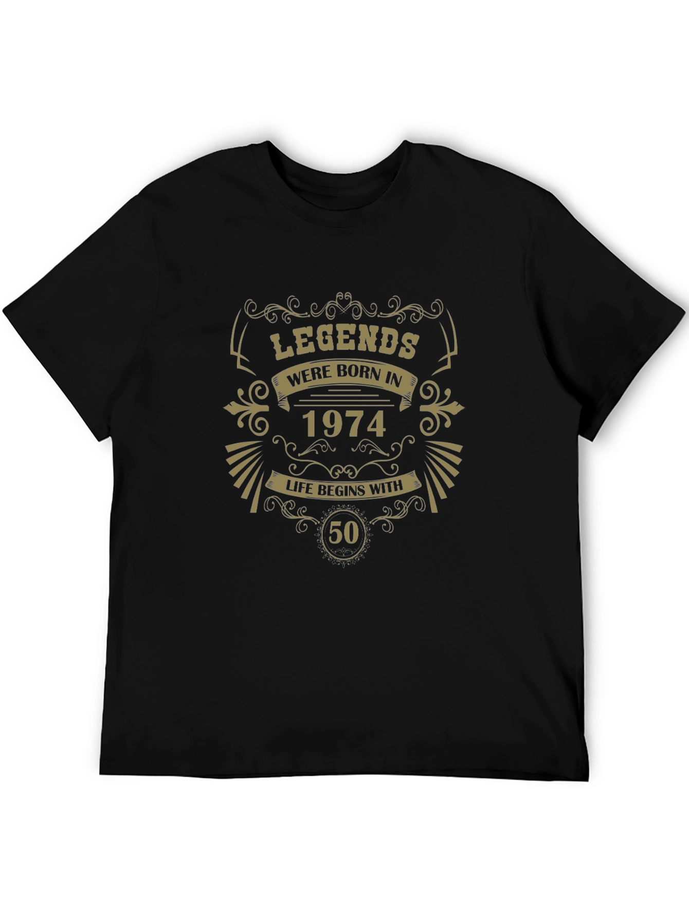 Legends Born In 1974 Black Graphic Tee
