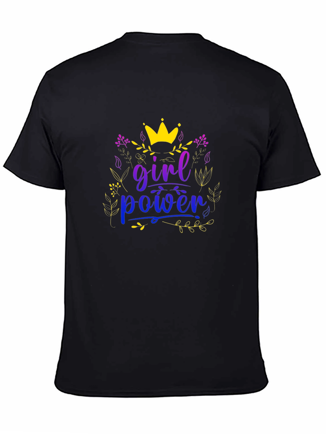 Girl Power Crown Graphic Tee - Black