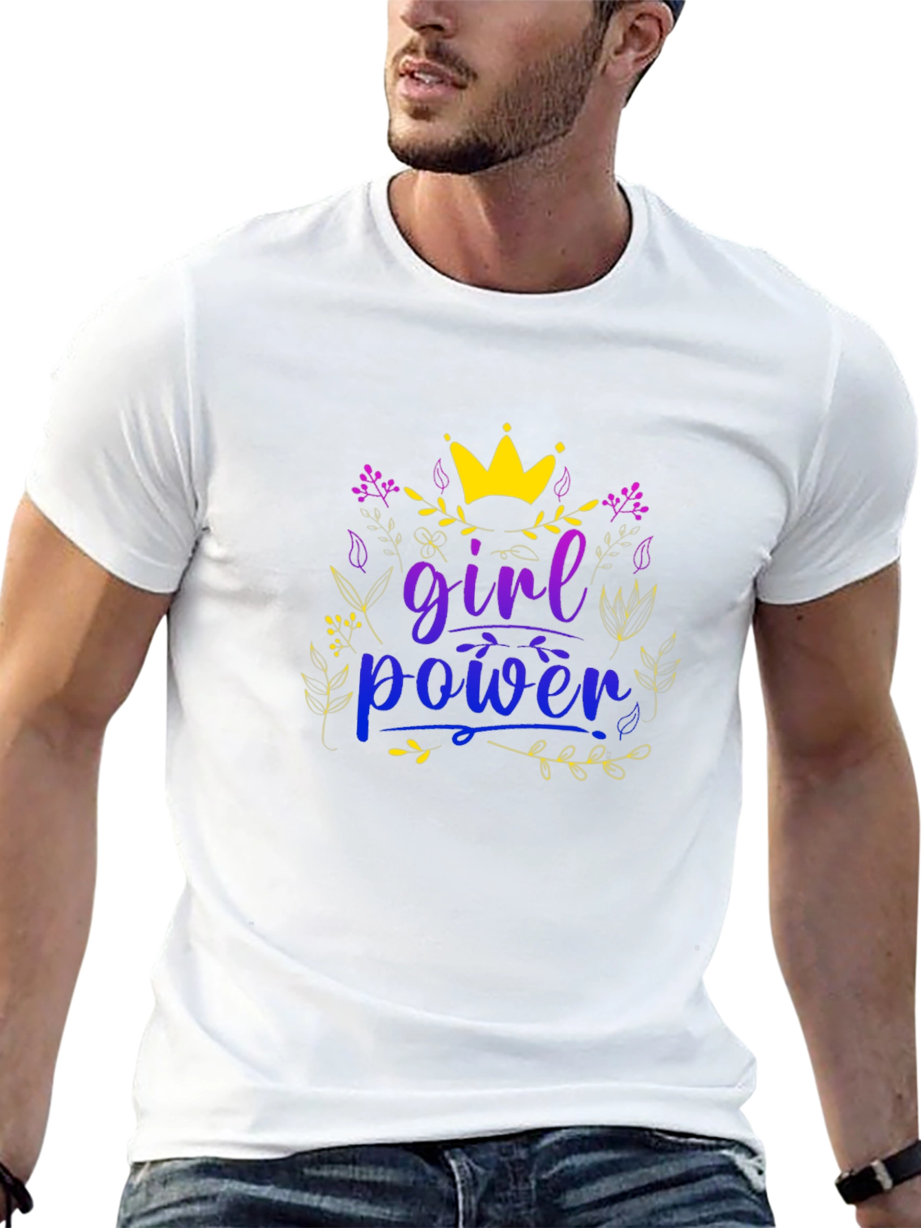 Girl Power Crown Graphic Tee - Black