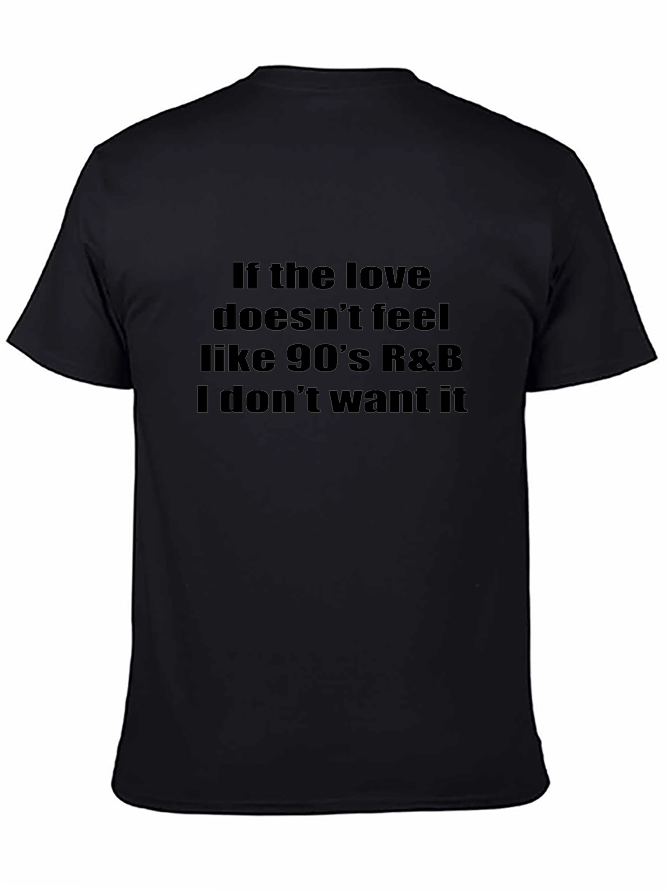 90s R&B Love Graphic Tee - Soft Black T-Shirt