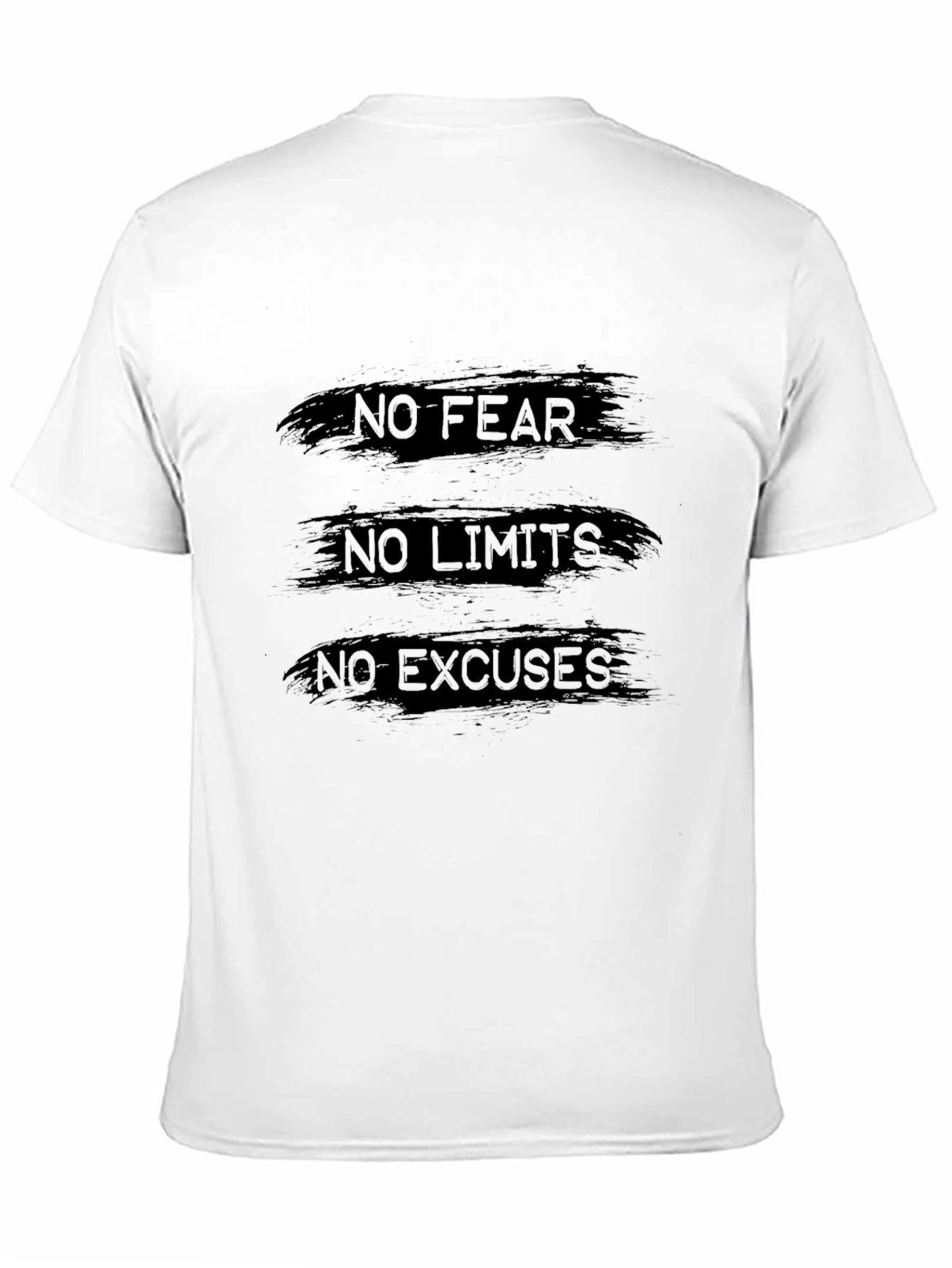 Motivational Black Tee: No Fear No Limits No Excuses