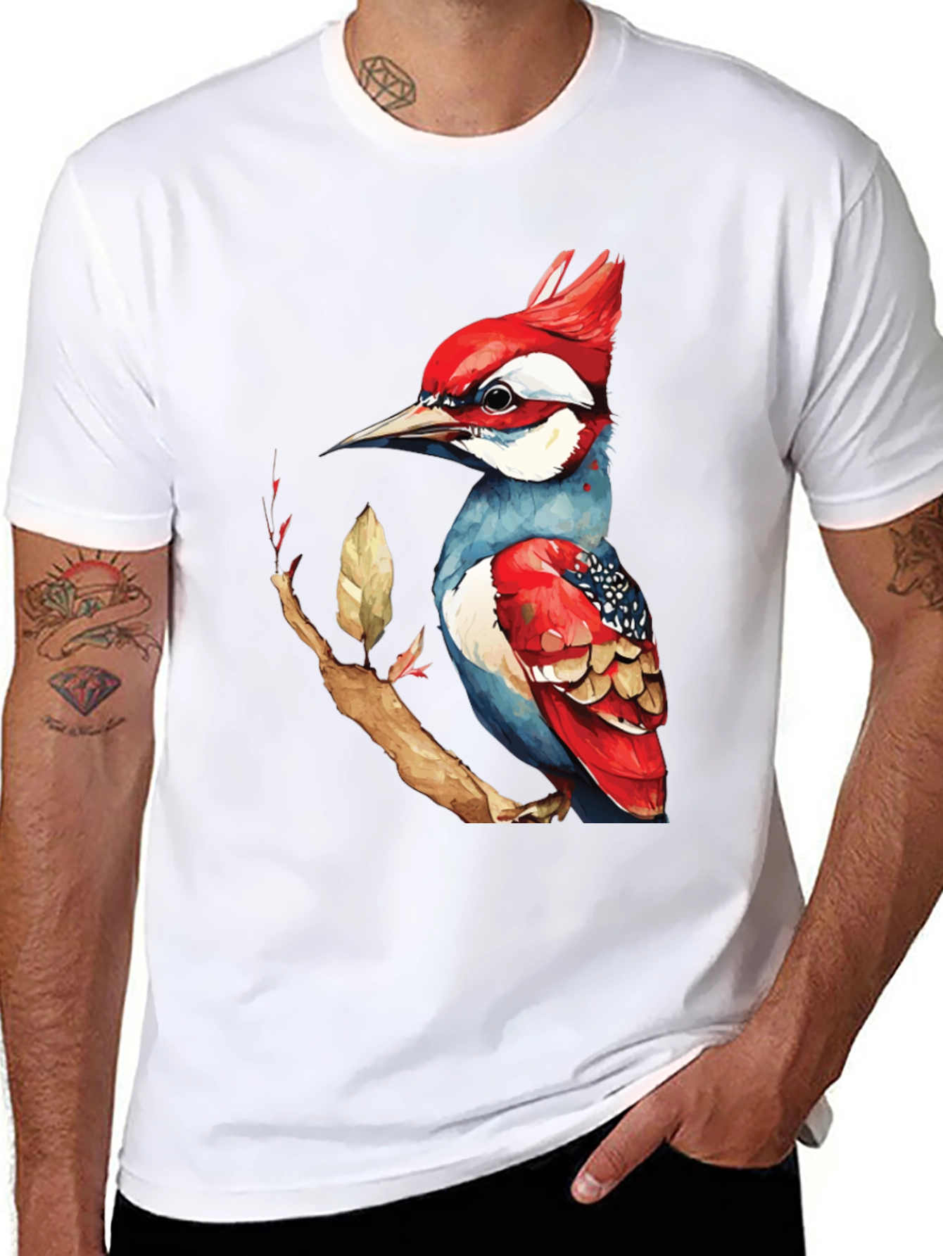 Unique Bird Graphic Tee - Stylish Mens T-Shirt