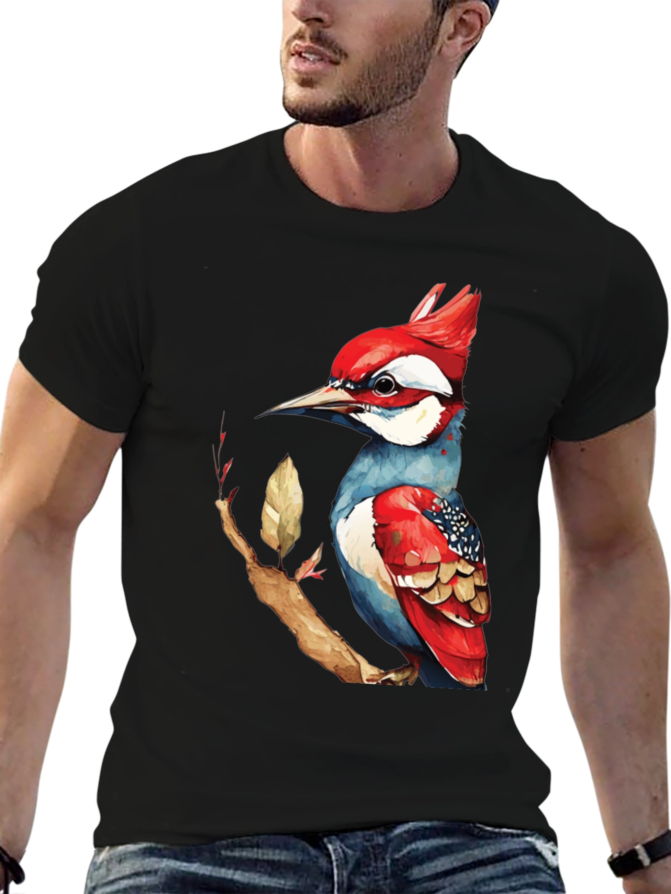 Unique Bird Graphic Tee - Stylish Mens T-Shirt