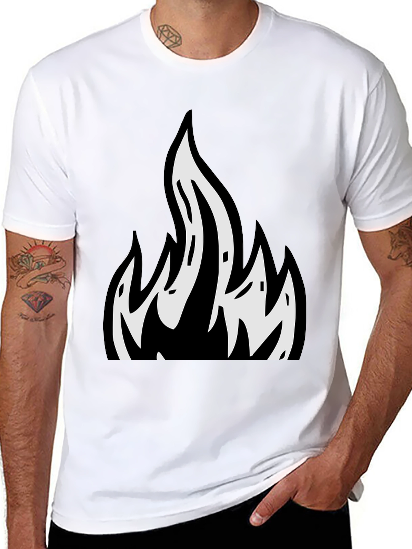 Flame Graphic Black T-Shirt