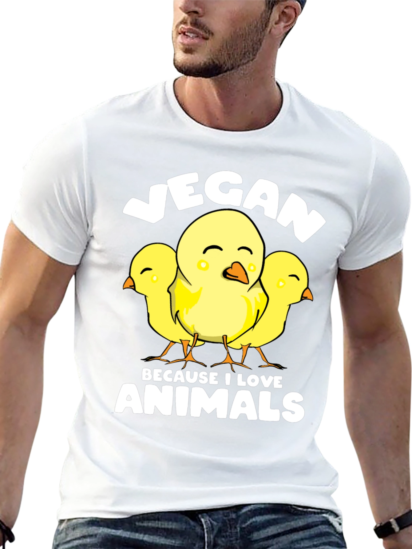 Vegan Chicks T-Shirt - Because I Love Animals