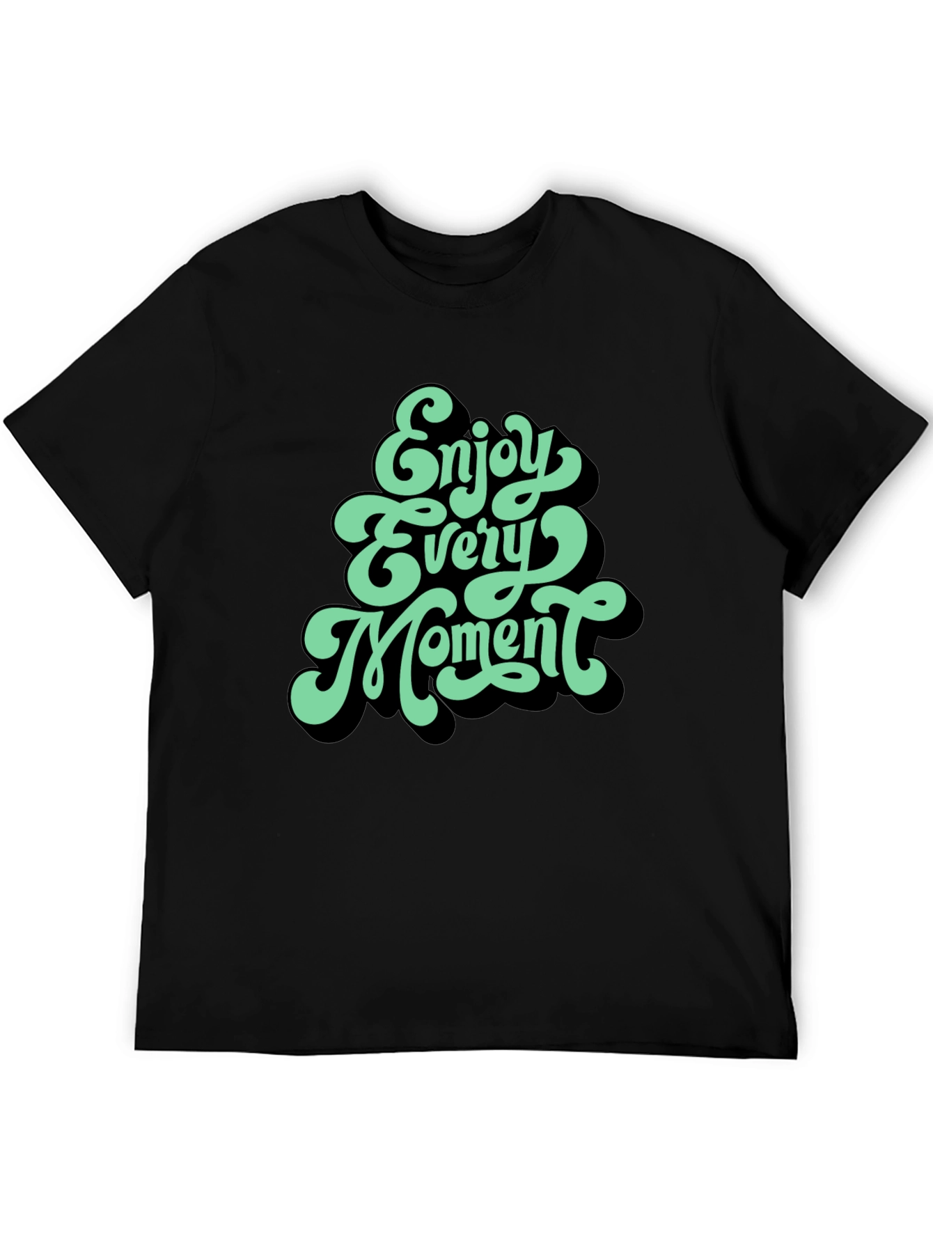 Enjoy Every Moment Graphic Tee - Stylish Black T-Shirt