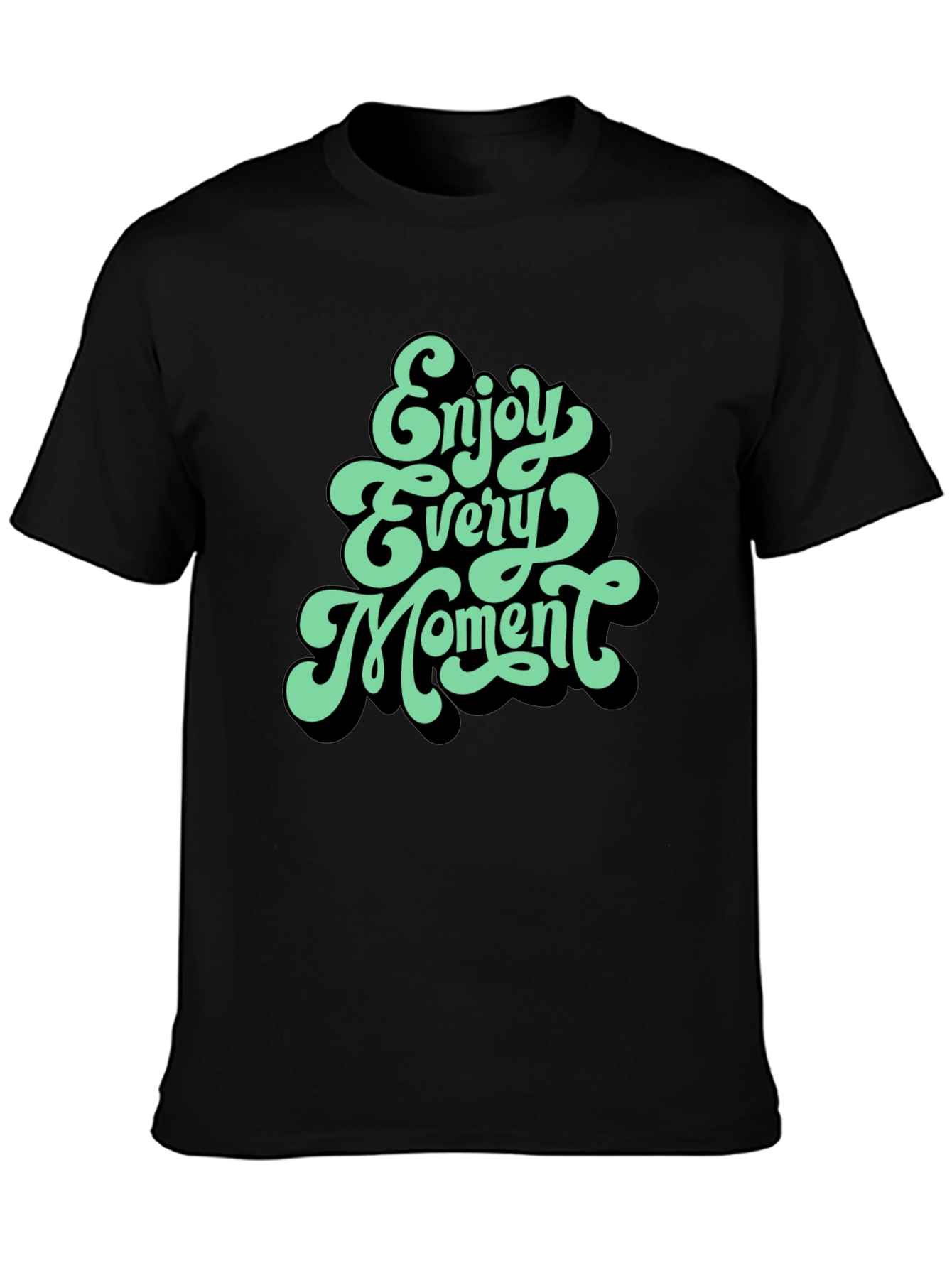 Enjoy Every Moment Graphic Tee - Stylish Black T-Shirt