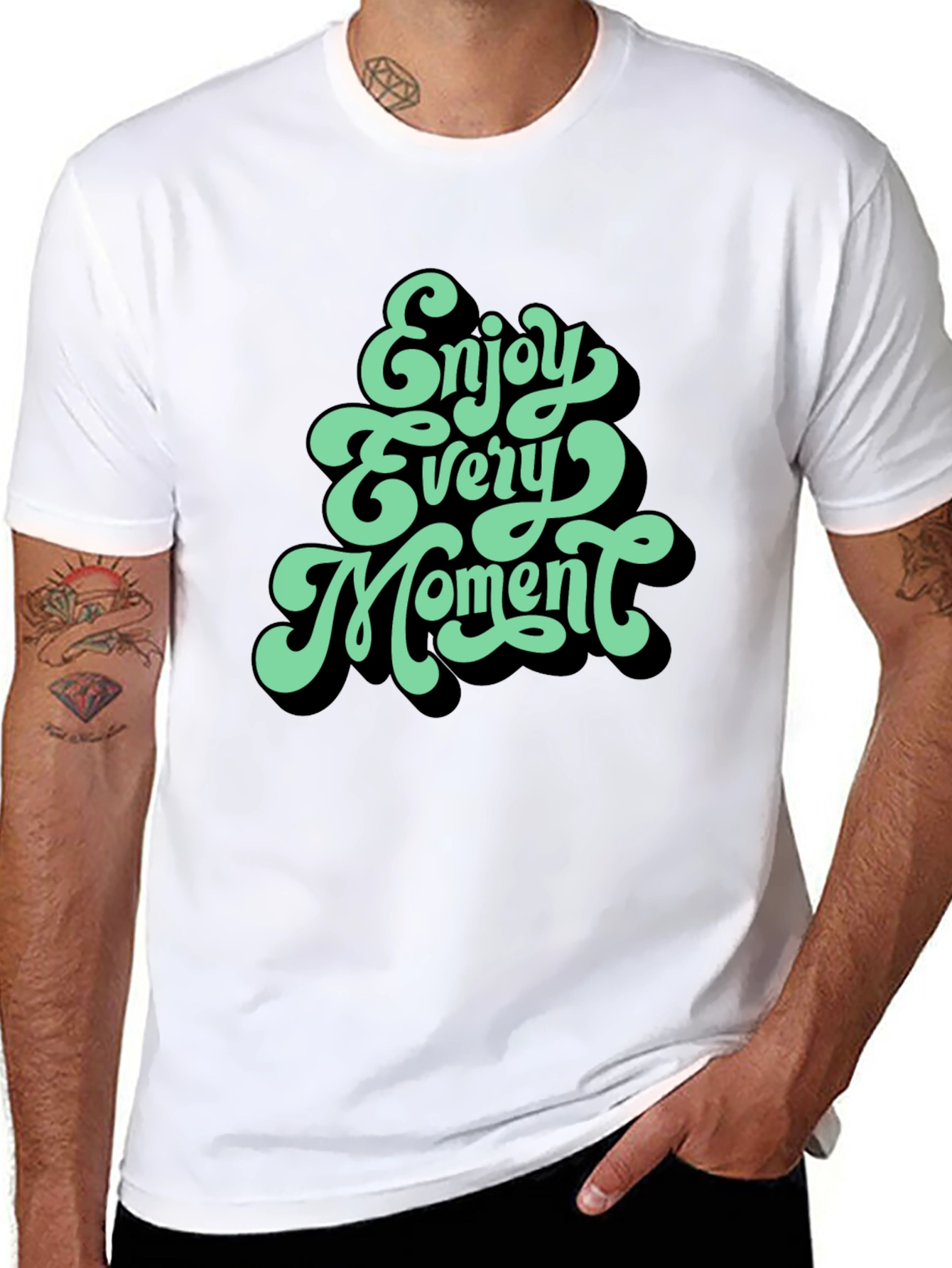 Enjoy Every Moment Graphic Tee - Stylish Black T-Shirt