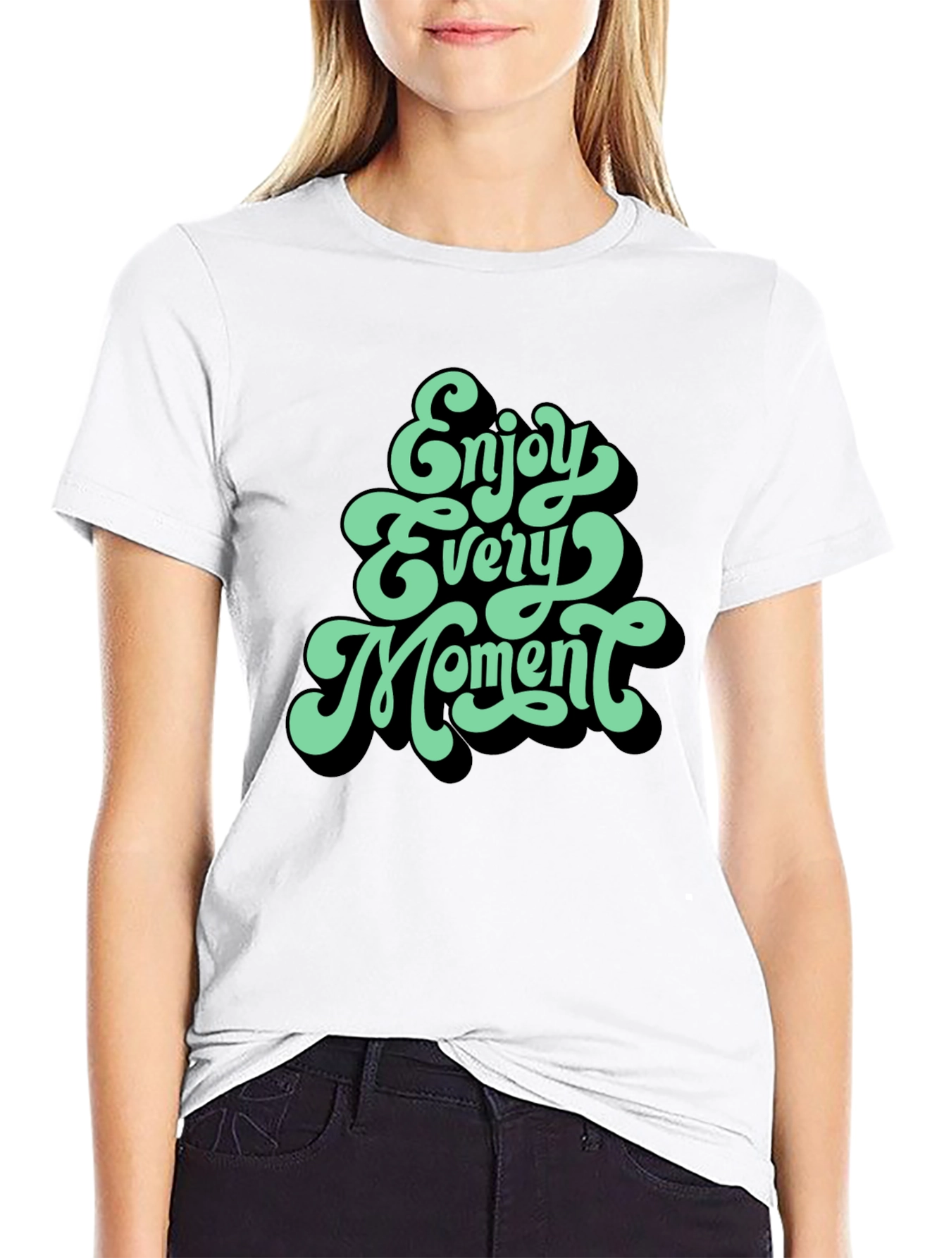 Enjoy Every Moment Graphic Tee - Stylish Black T-Shirt