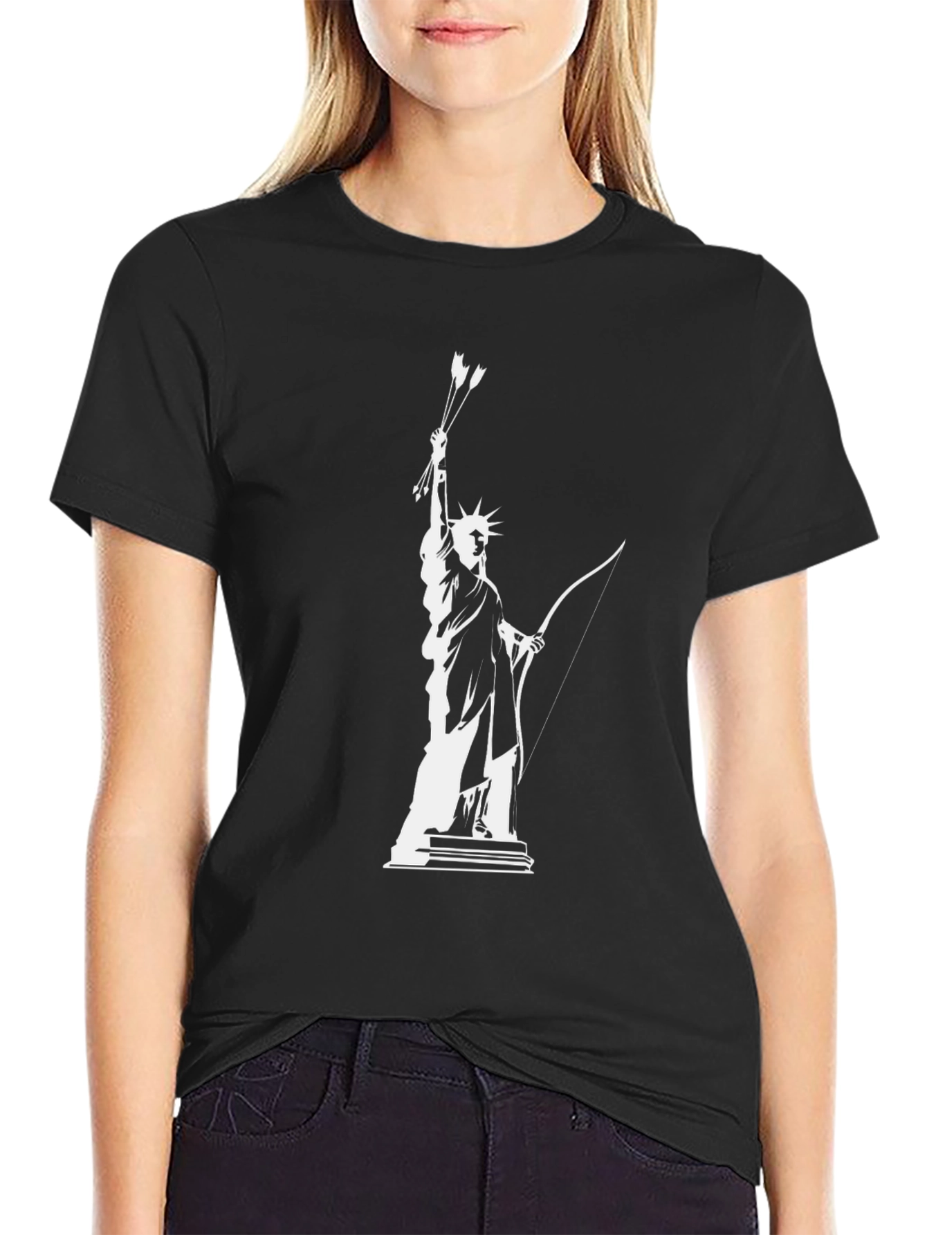 Statue of Liberty Archer Graphic Tee - Black