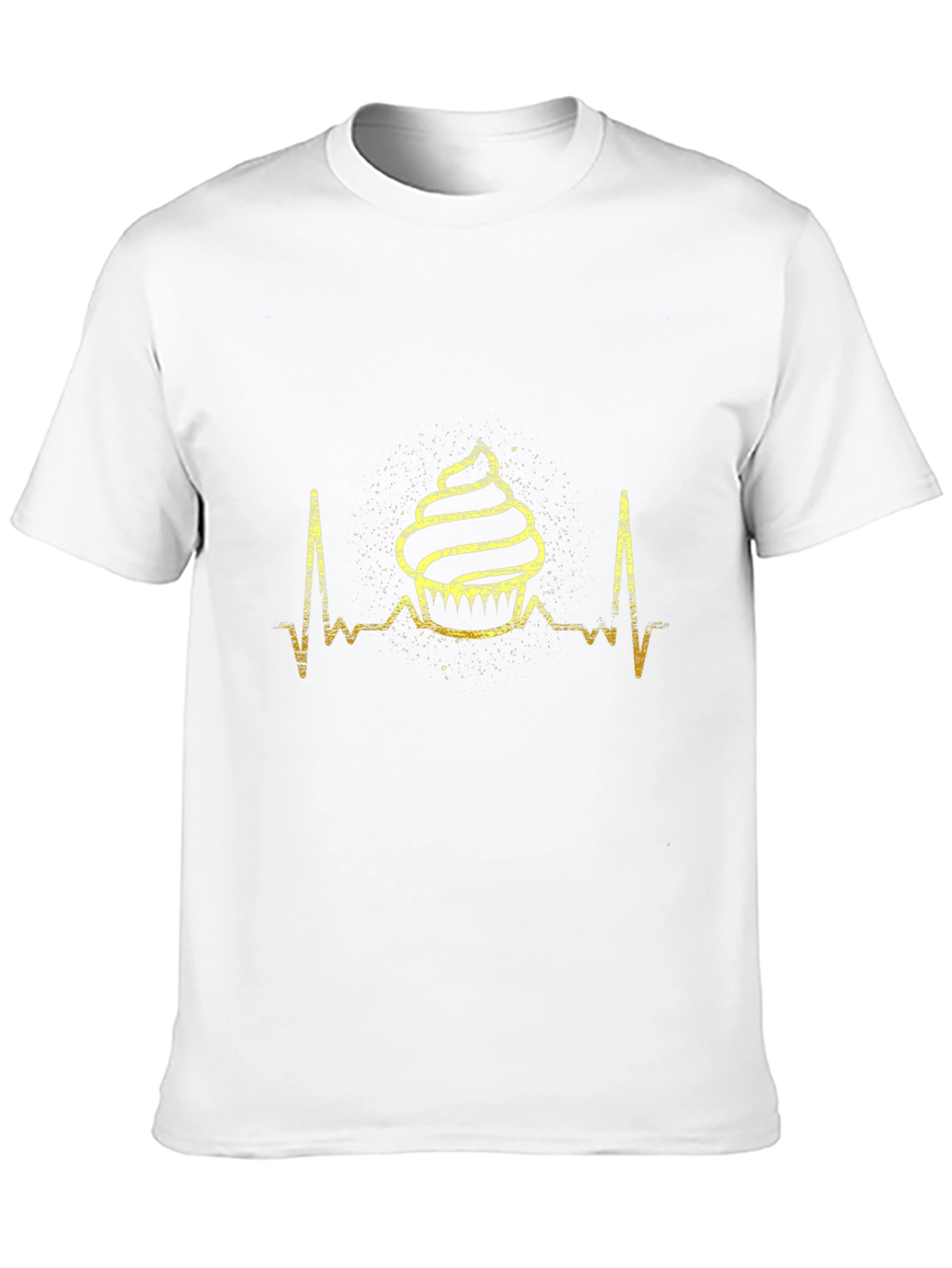 Cupcake Heartbeat T-Shirt - Black Cotton Tee