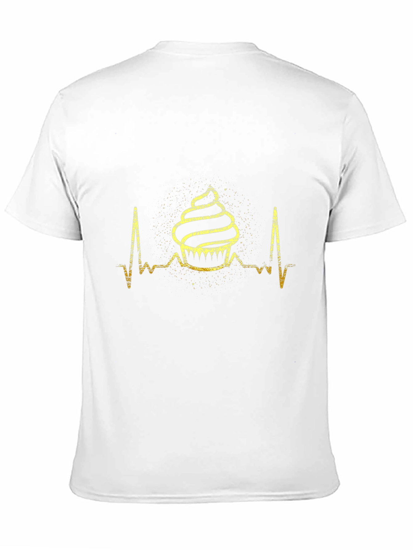 Cupcake Heartbeat T-Shirt - Black Cotton Tee
