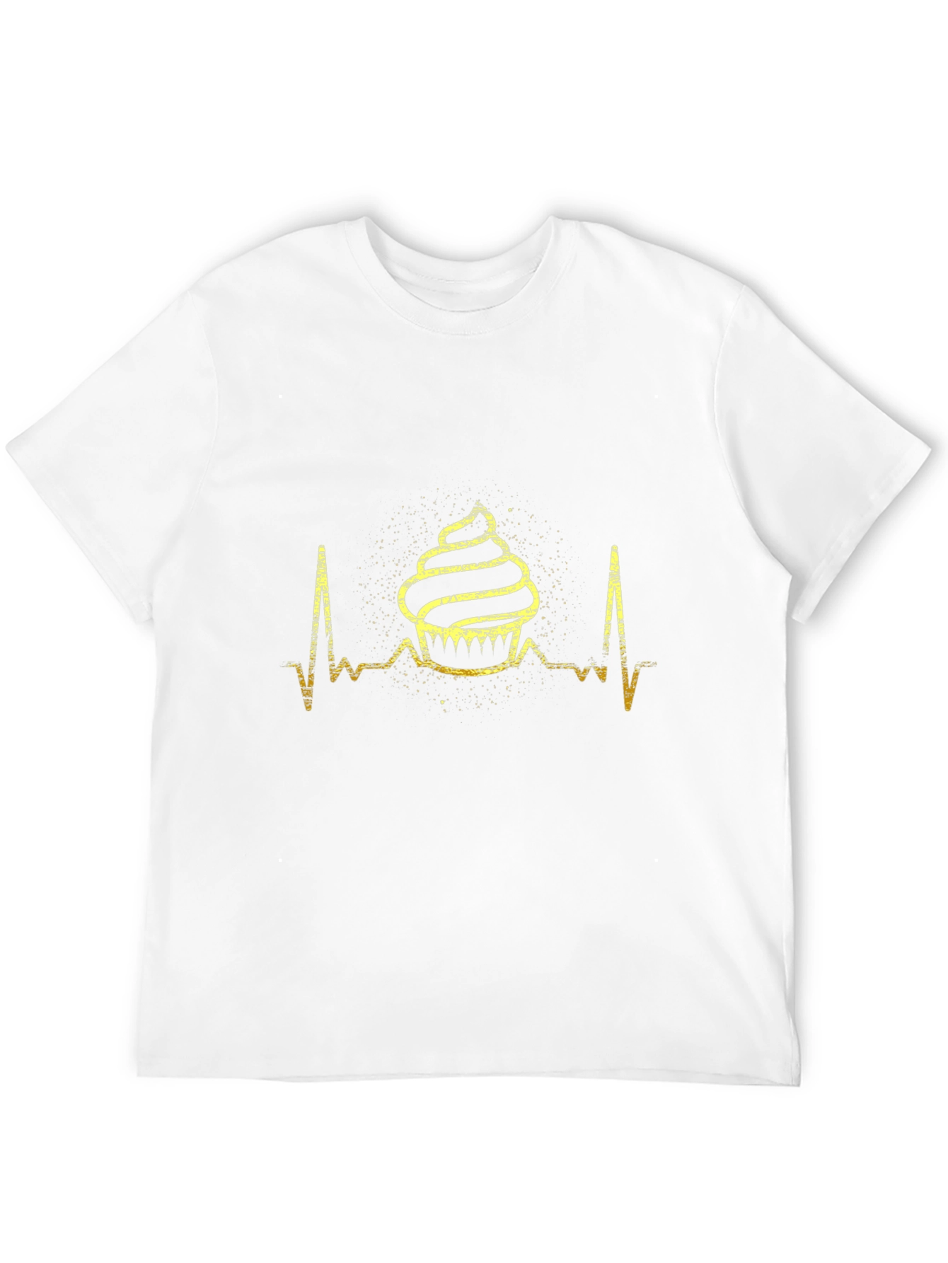 Cupcake Heartbeat T-Shirt - Black Cotton Tee