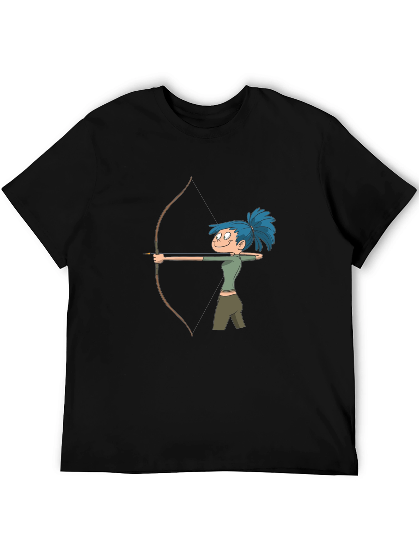 Archer Girl Cartoon Tee - Cool Graphic Print Shirt