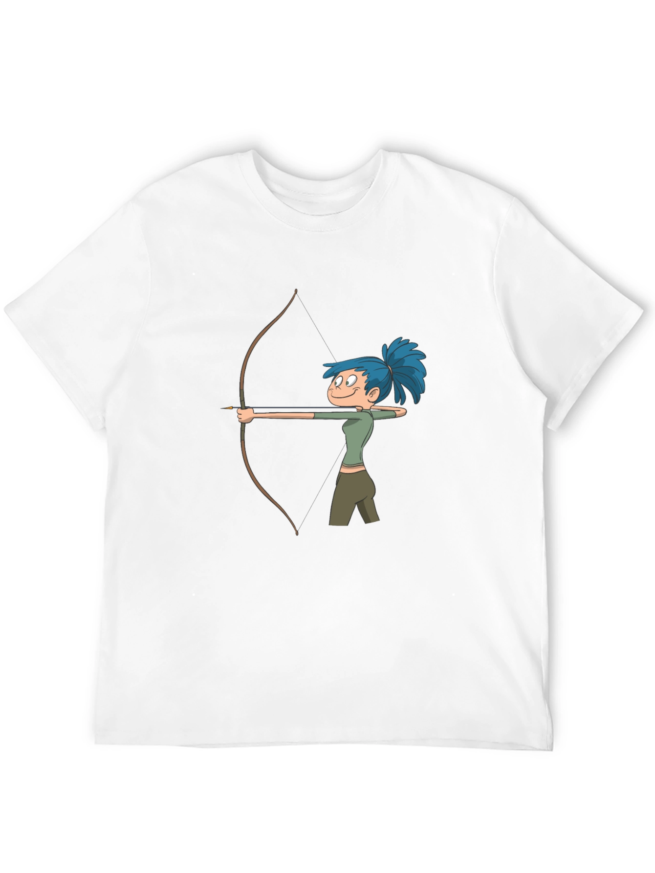Archer Girl Cartoon Tee - Cool Graphic Print Shirt