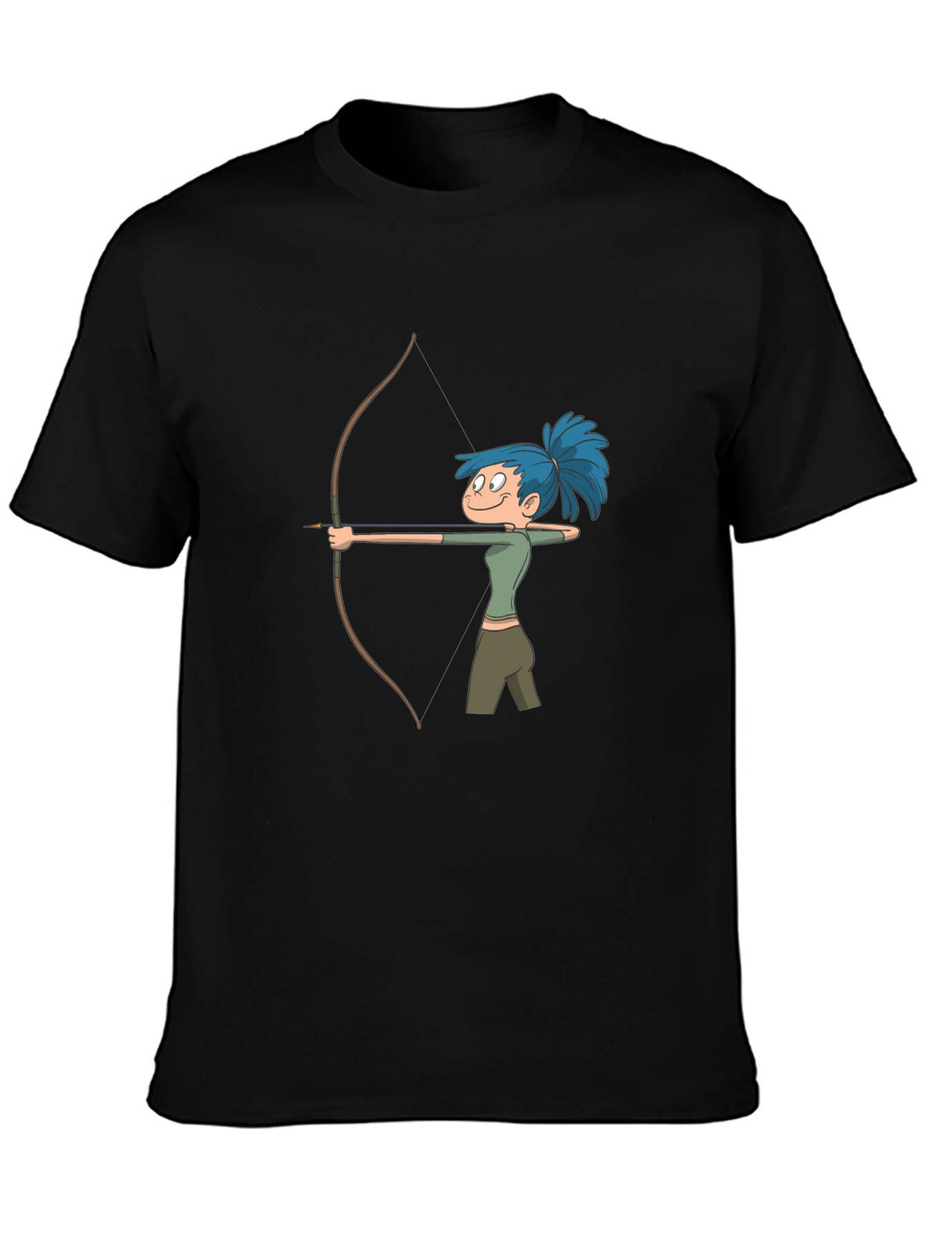 Archer Girl Cartoon Tee - Cool Graphic Print Shirt