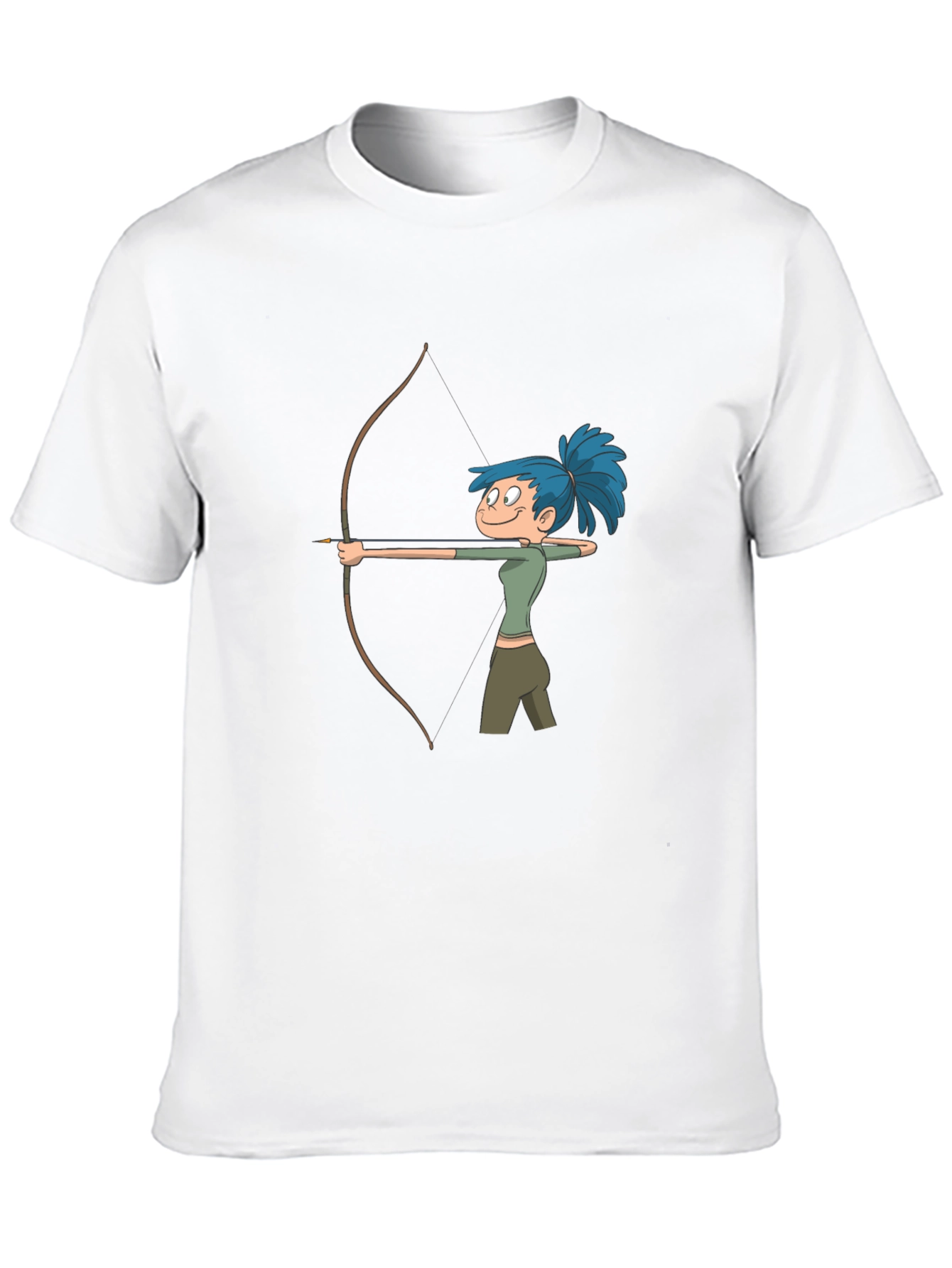 Archer Girl Cartoon Tee - Cool Graphic Print Shirt