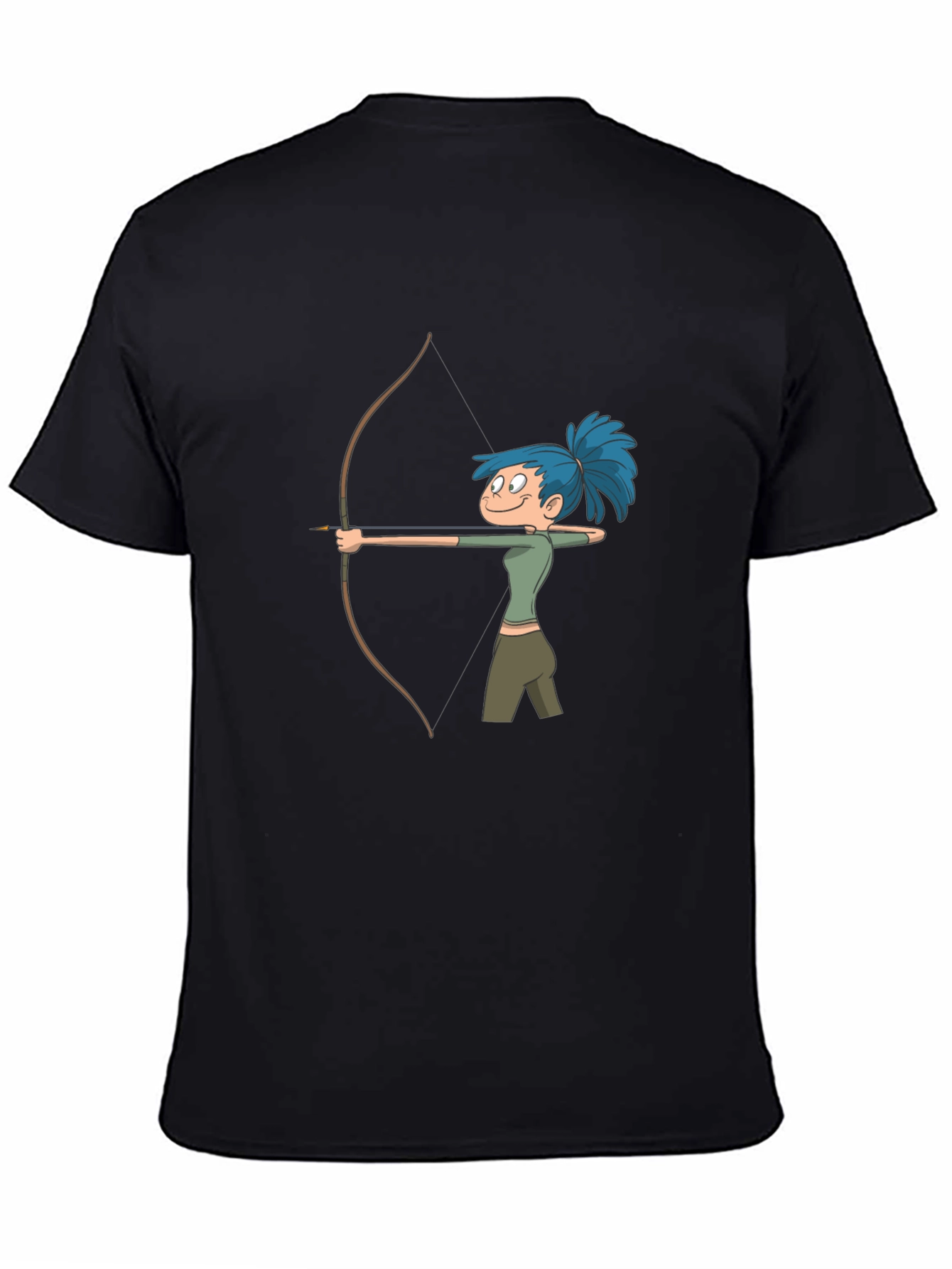 Archer Girl Cartoon Tee - Cool Graphic Print Shirt