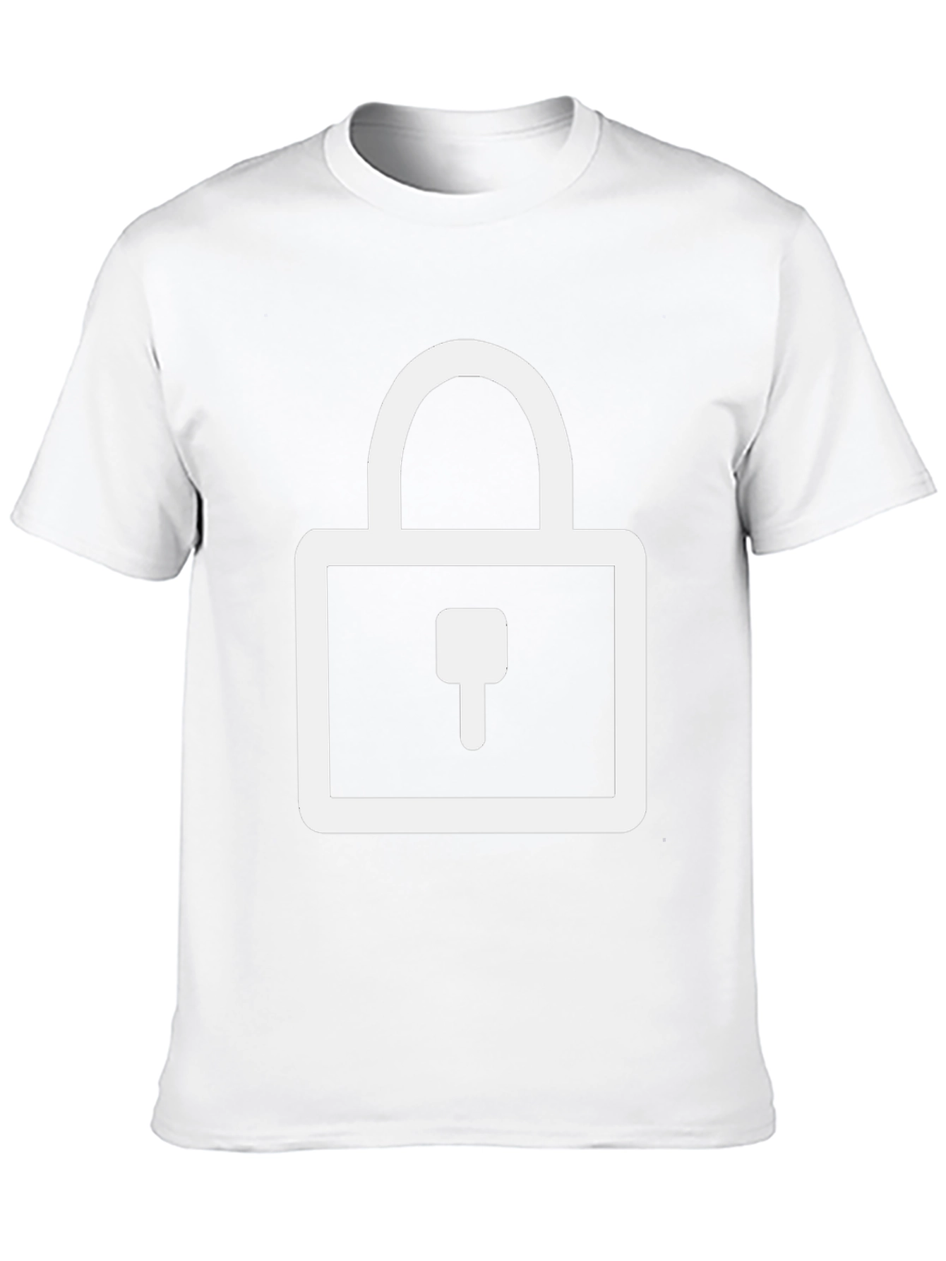 Modern Black T-Shirt with Padlock Graphic