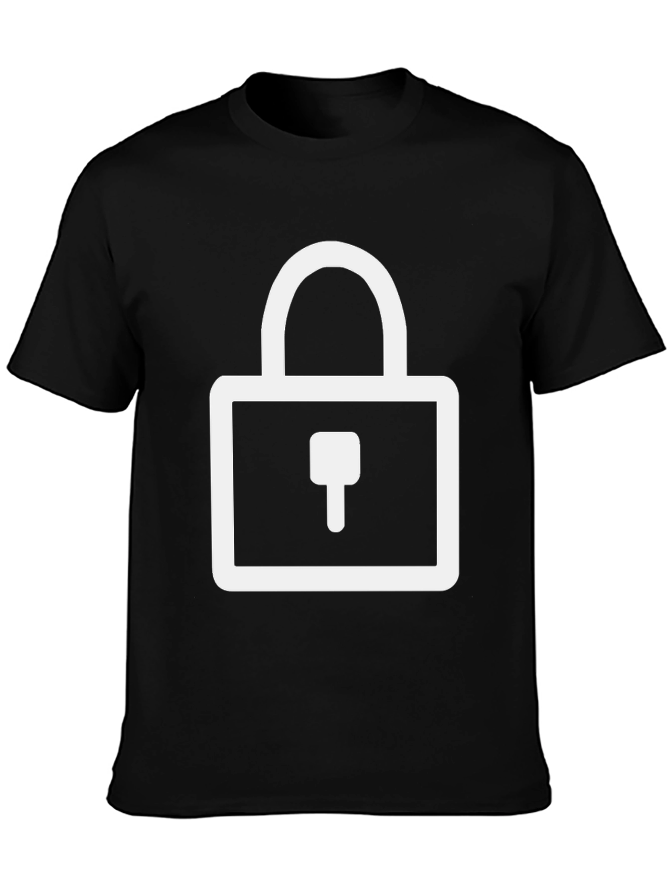 Modern Black T-Shirt with Padlock Graphic