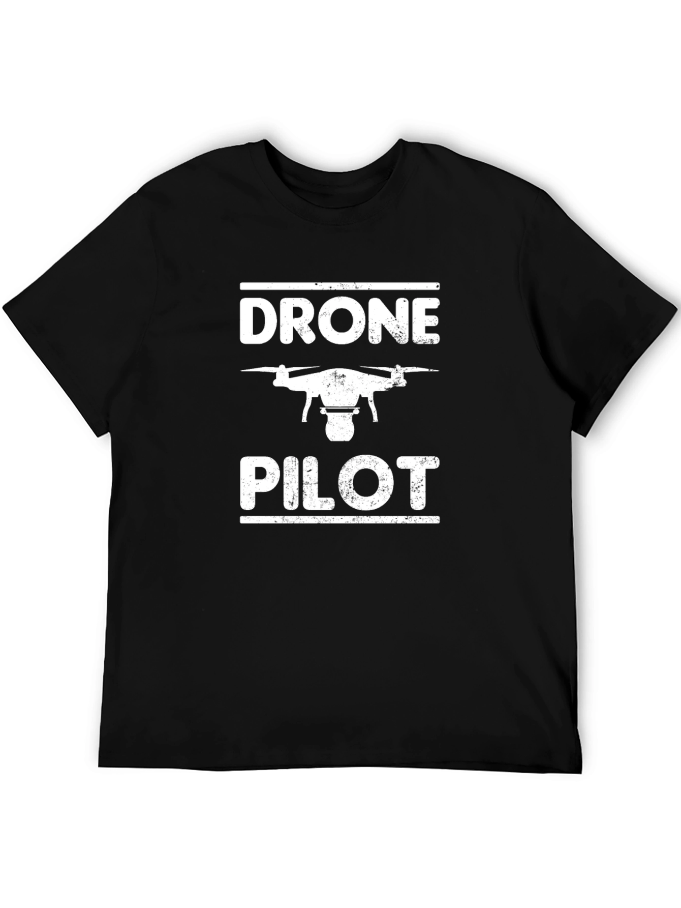 Drone Pilot Graphic Tee - Black Cotton T-Shirt