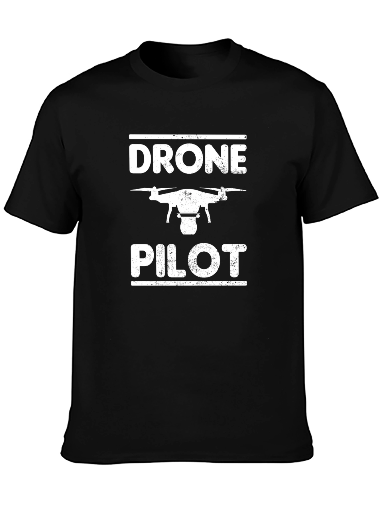 Drone Pilot Graphic Tee - Black Cotton T-Shirt
