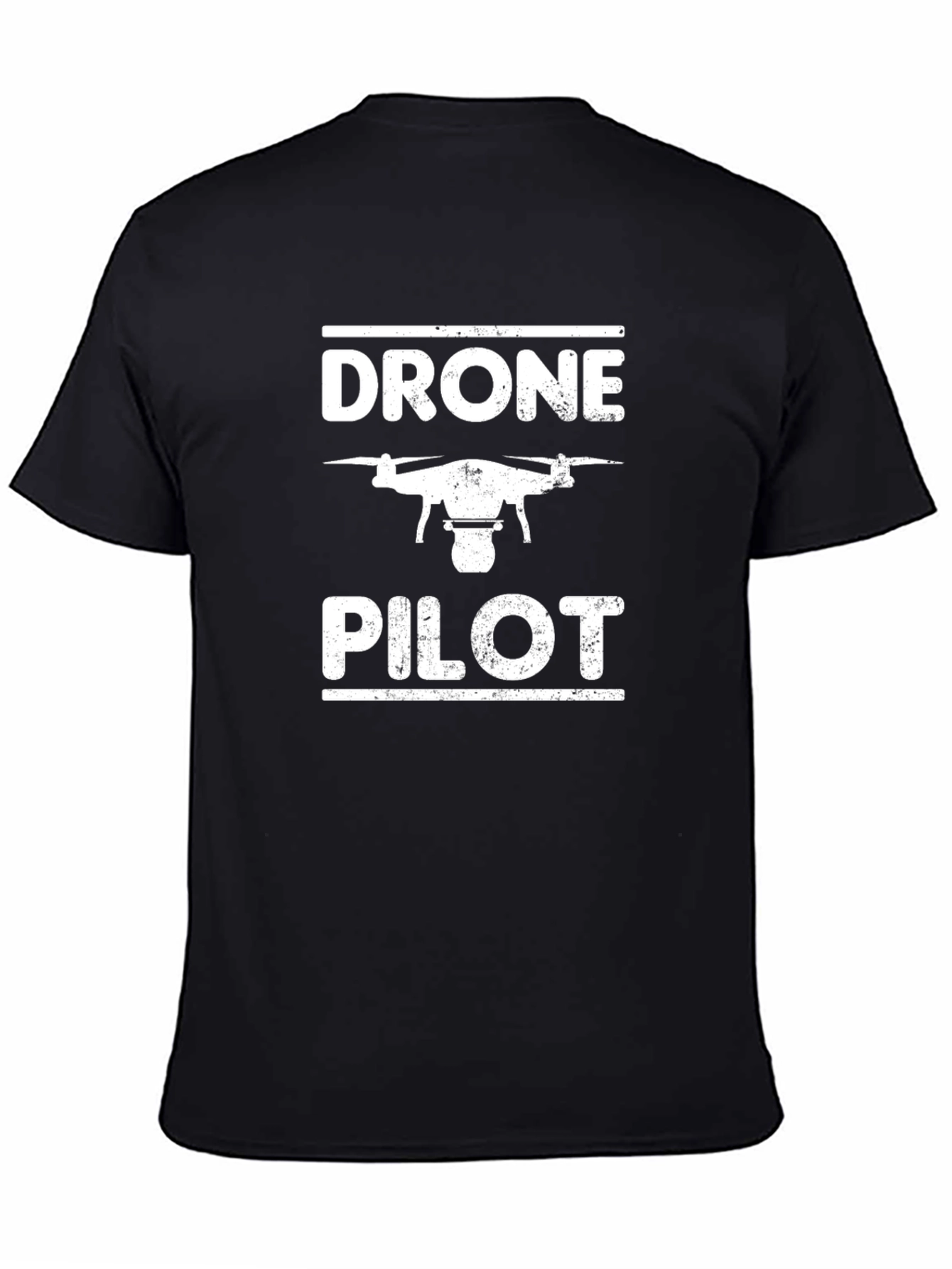 Drone Pilot Graphic Tee - Black Cotton T-Shirt