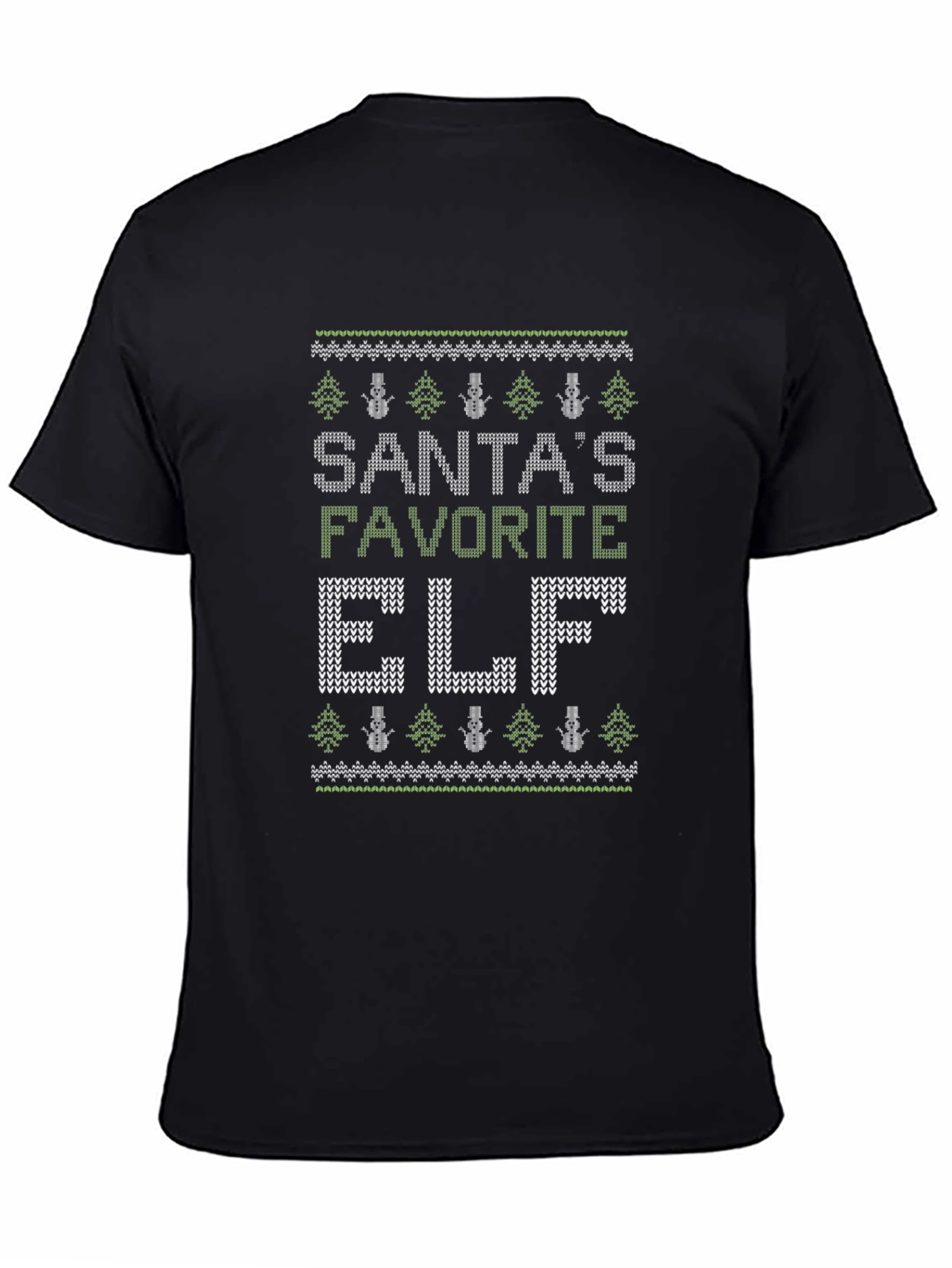 Santas Favorite Elf Knit Pattern T-Shirt