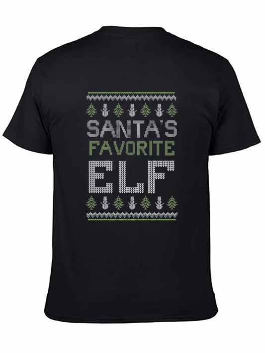 Santas Favorite Elf Knit Pattern T-Shirt