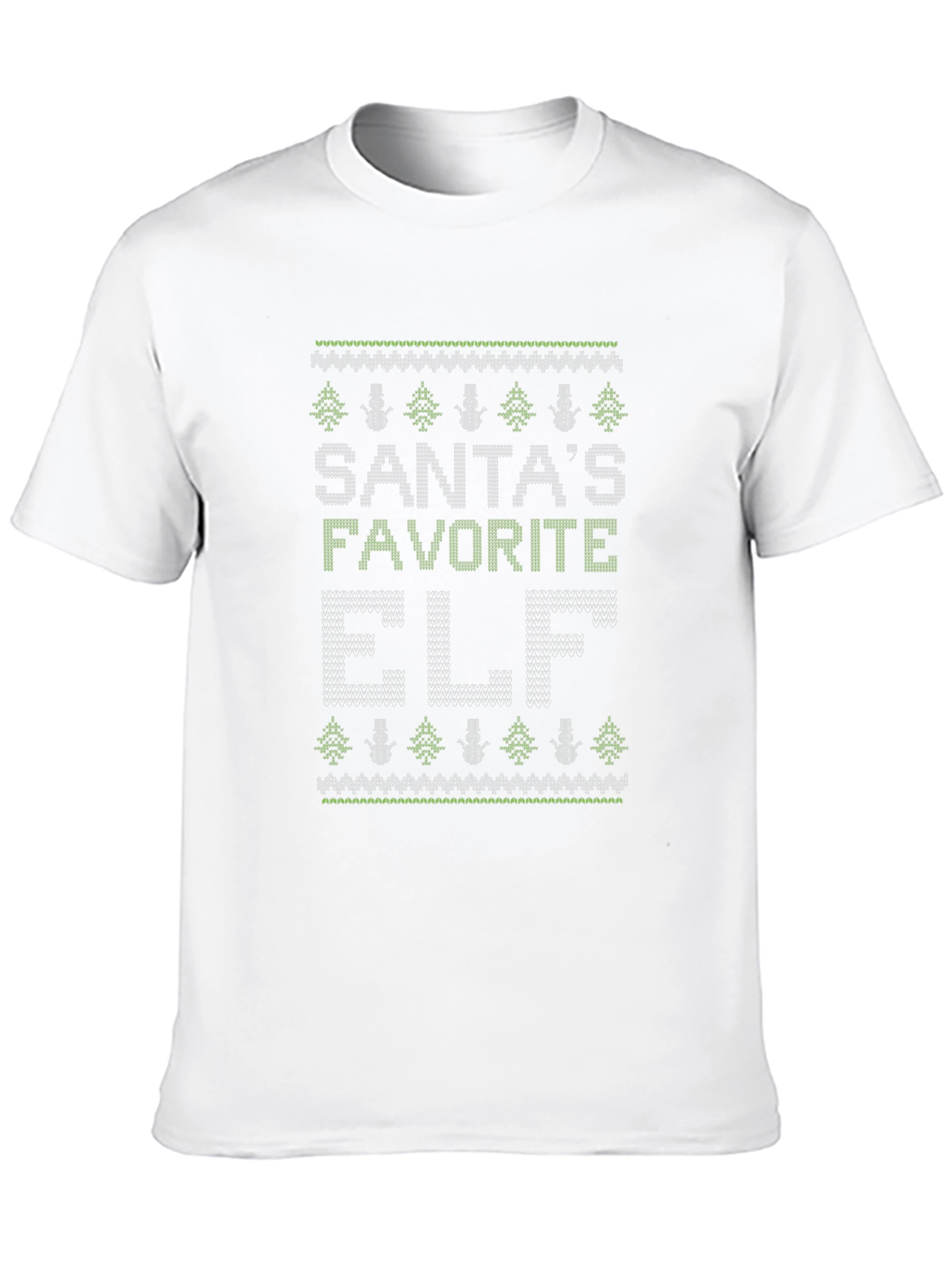 Santas Favorite Elf Knit Pattern T-Shirt