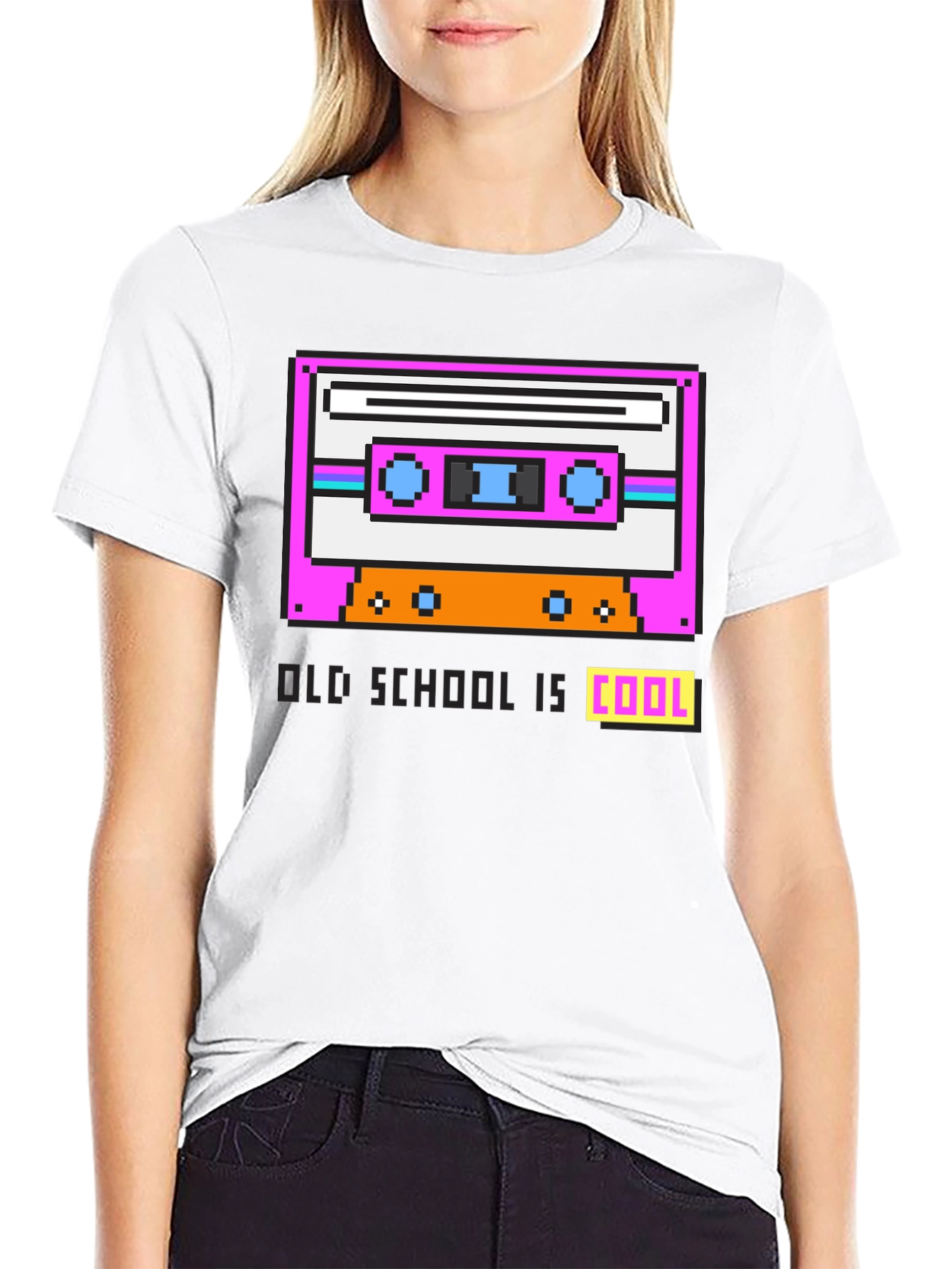 Retro Cassette Pixel Art Graphic T-Shirt