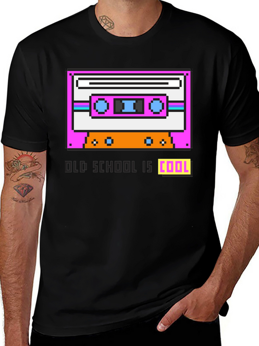 Retro Cassette Pixel Art Graphic T-Shirt
