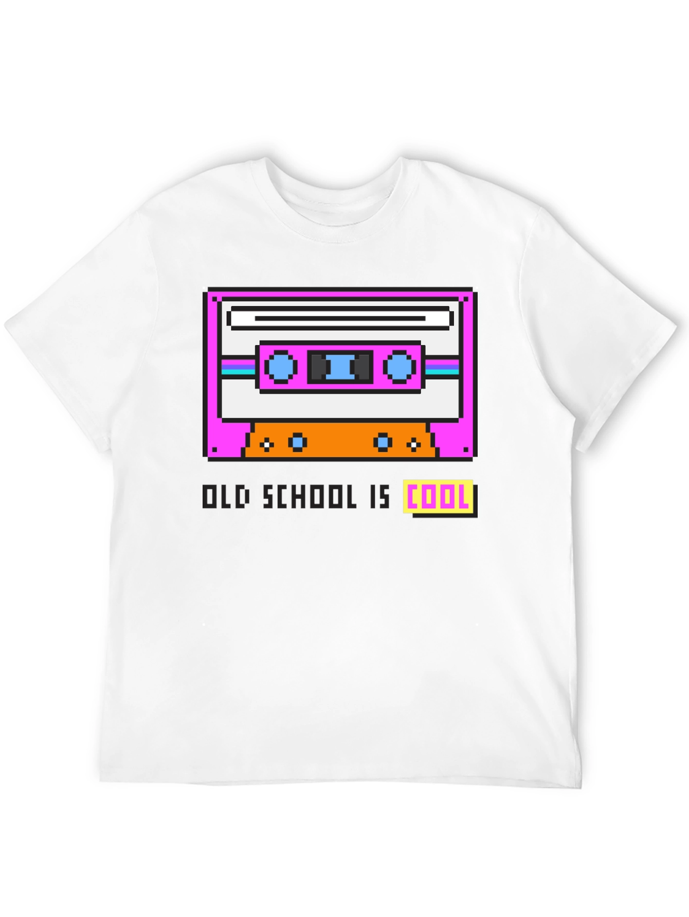 Retro Cassette Pixel Art Graphic T-Shirt