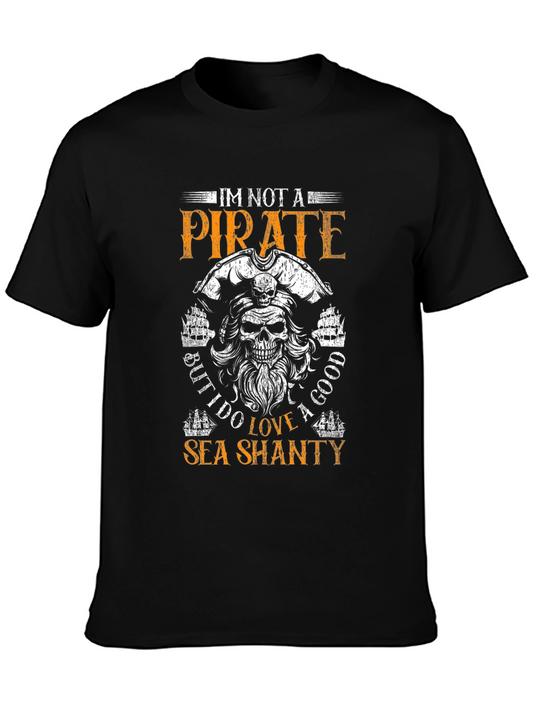 Pirate Skull Graphic Tee - Sea Shanty Lover T-Shirt