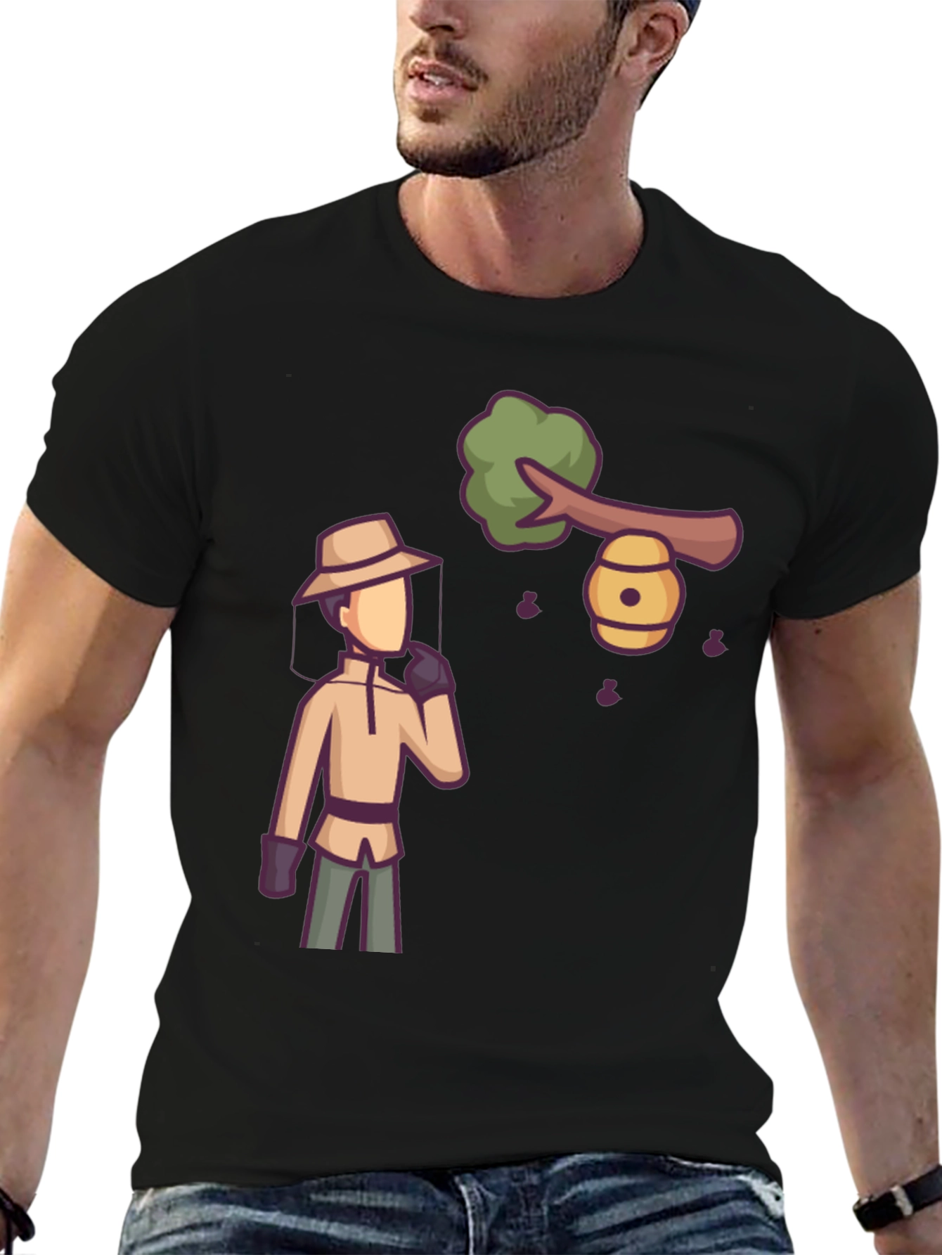 Beekeeper Graphic Tee - Novelty Cartoon Design