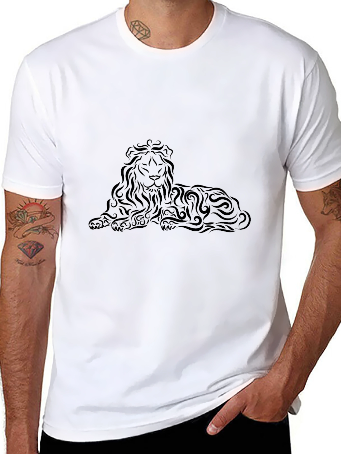 Lion Art Black T-Shirt