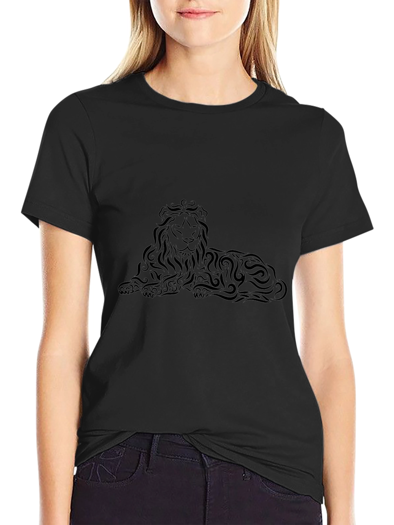 Lion Art Black T-Shirt