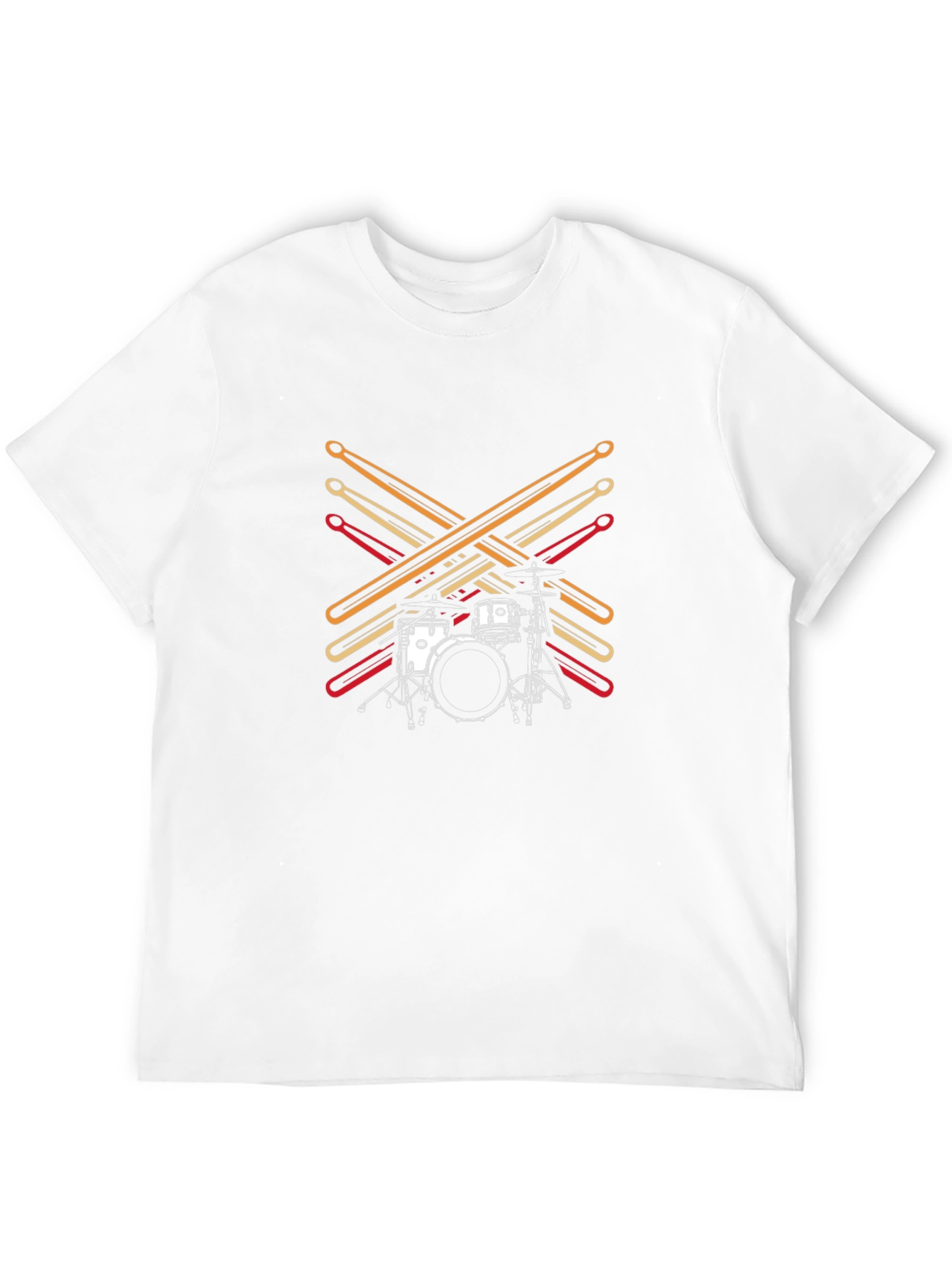 Drum Set Graphic Print Black Tee