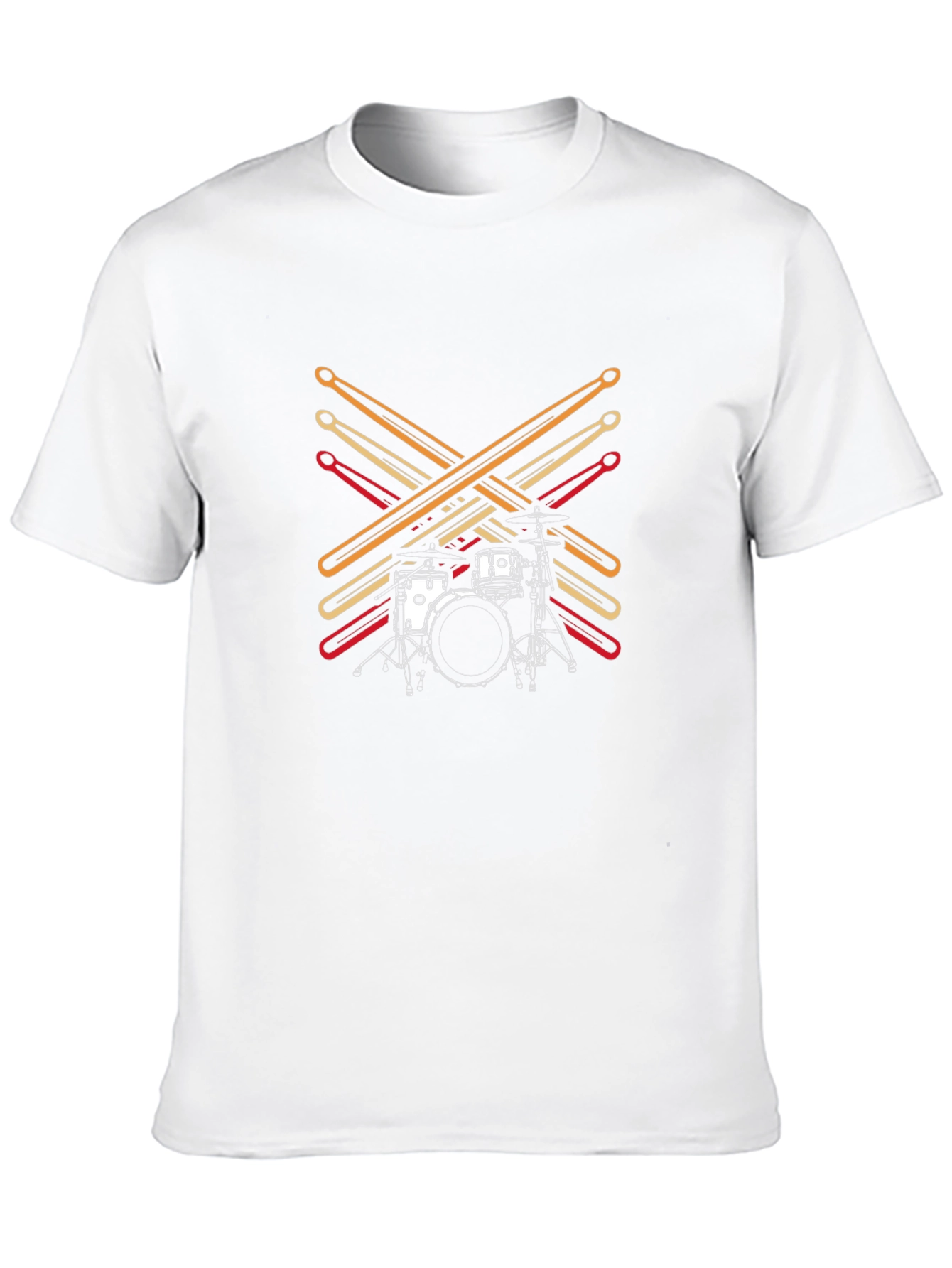 Drum Set Graphic Print Black Tee