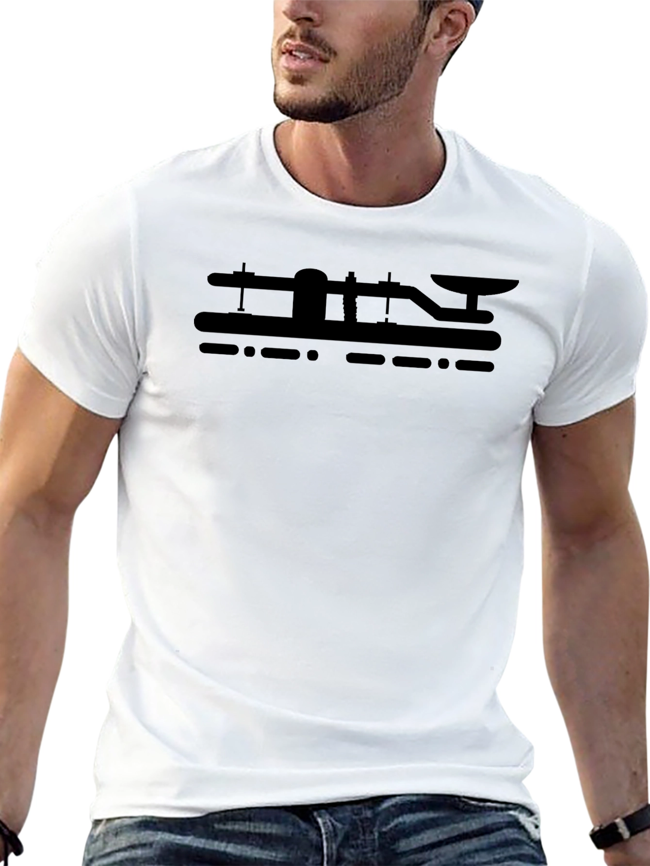 Abstract Morse Code Balance Scale Black T-Shirt