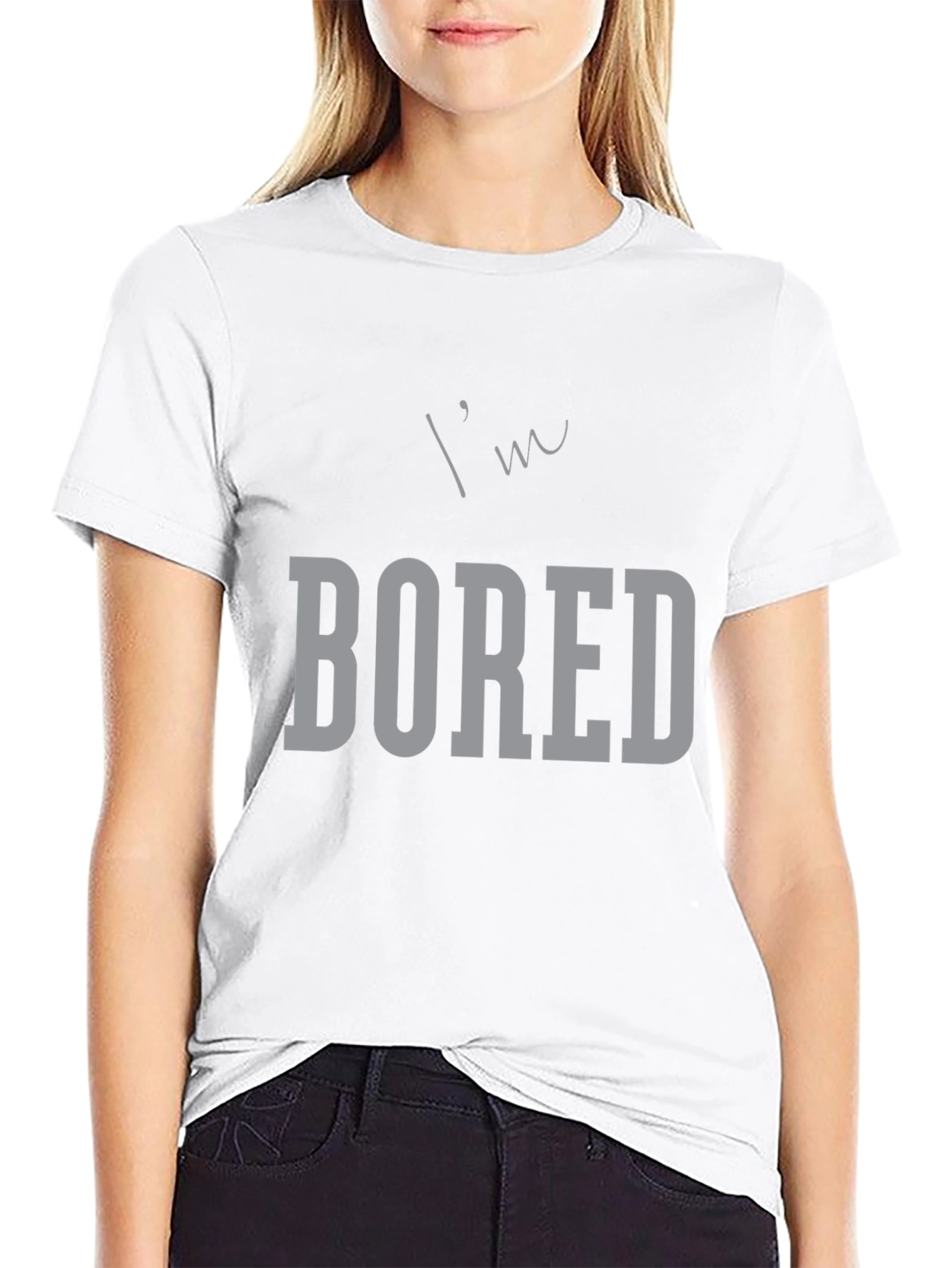Im Bored Graphic Tee - Black Casual T-Shirt