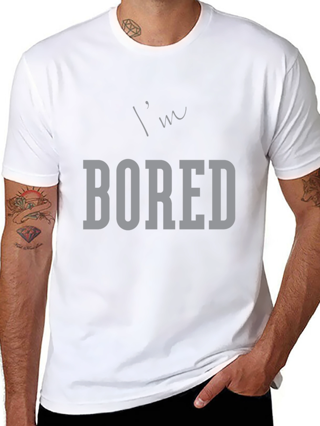Im Bored Graphic Tee - Black Casual T-Shirt